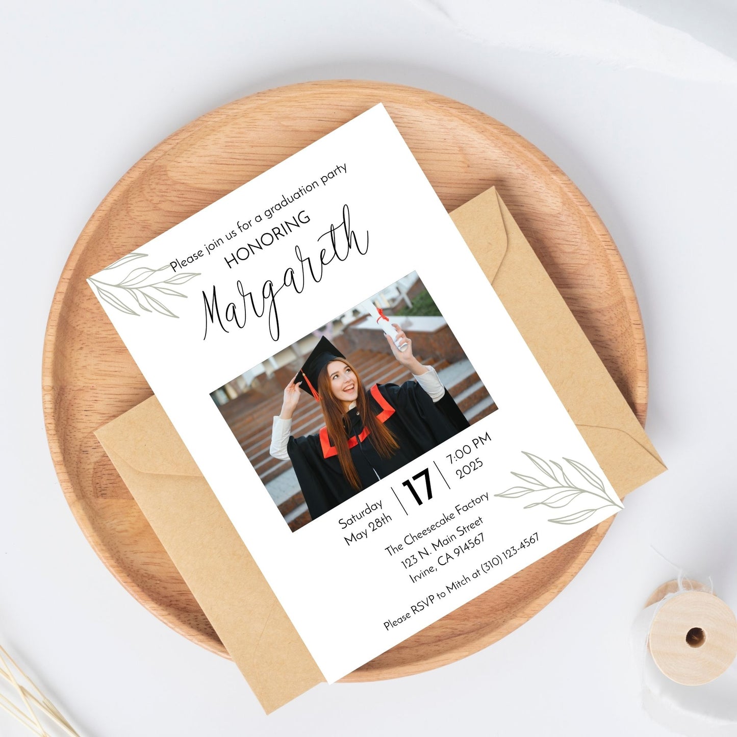 Graduation Party Invitation Template, Editable Digital Invite for Class of 2025, Modern Printable Grad Announcement, Instant Download