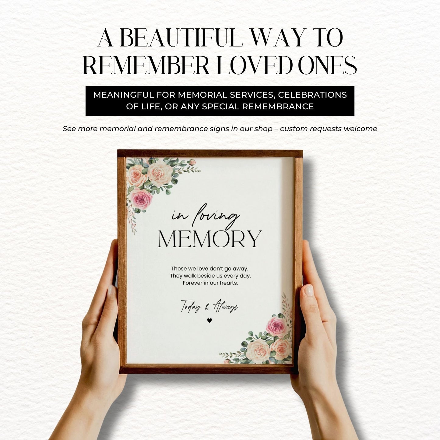 Memorial Sign Printable | In Loving Memory Funeral & Celebration of Life Download 8x10