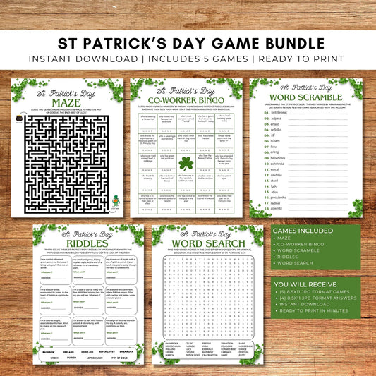 St. Patrick's Day Party Game Bundle