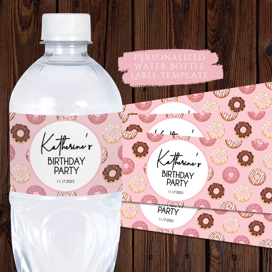 Donut Water Bottle Label Template