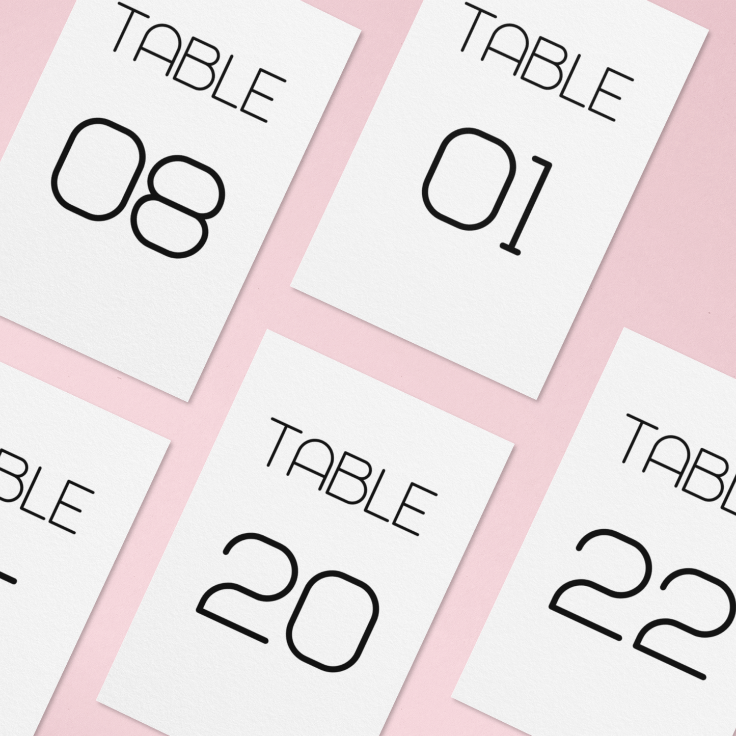 Wedding Table Numbers Printable - Table 1-25
