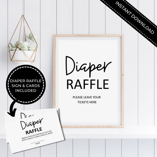 Minimalist Diaper Raffle Card Printable