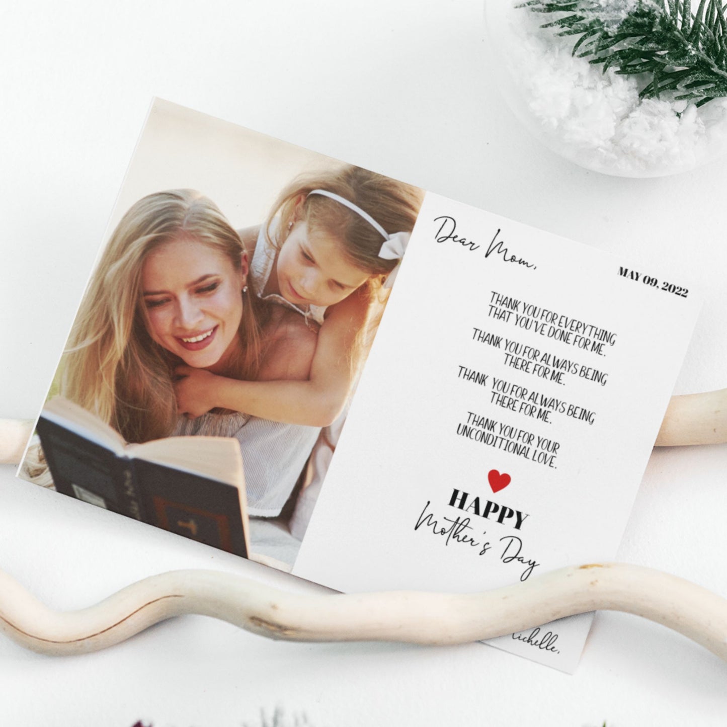Mothers Day Flat Card Template Printable