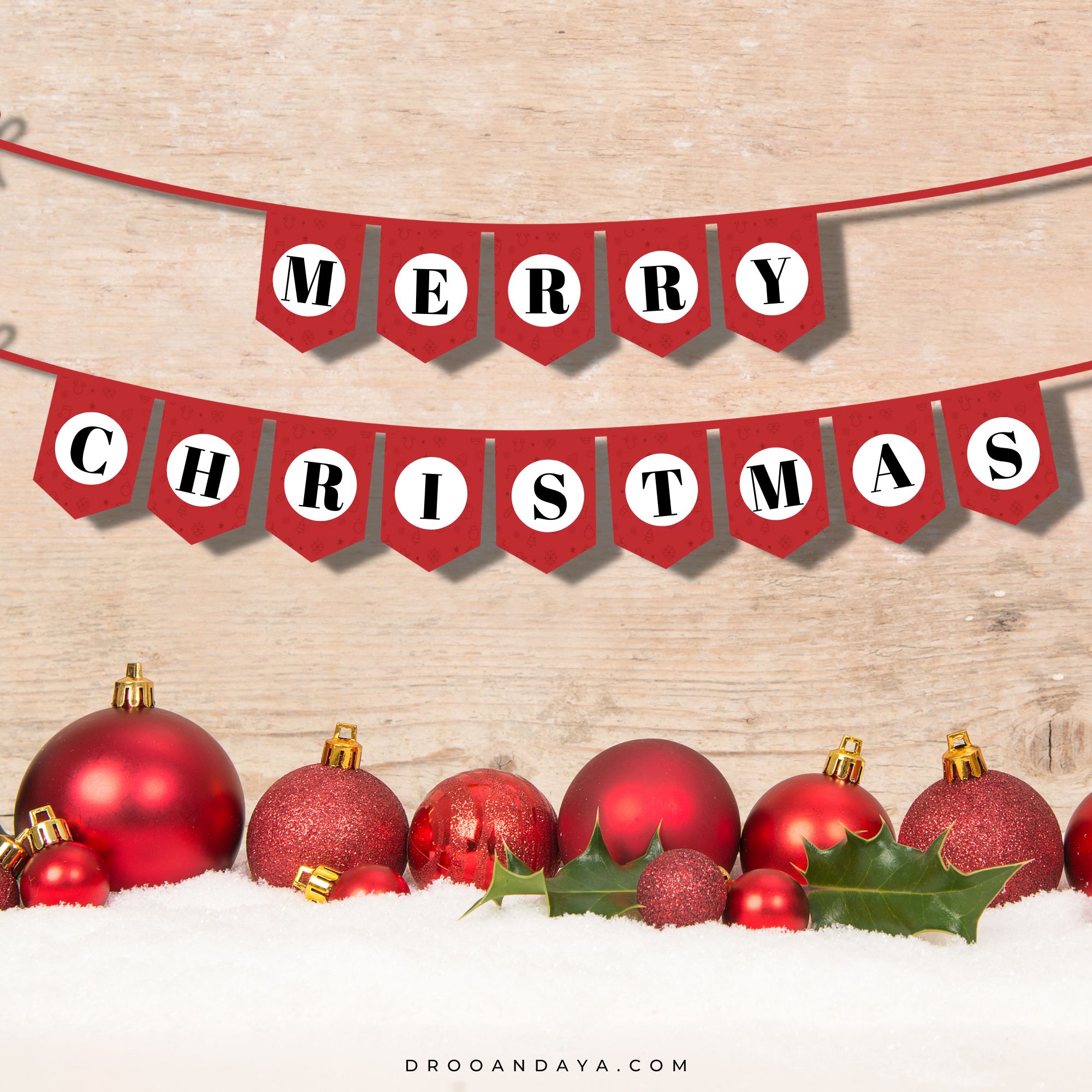 Printable Merry Christmas Holiday Bunting Decoration Banner – Droo & Aya printable-merry-christmas-holiday-bunting-decoration-banner-droo-aya
