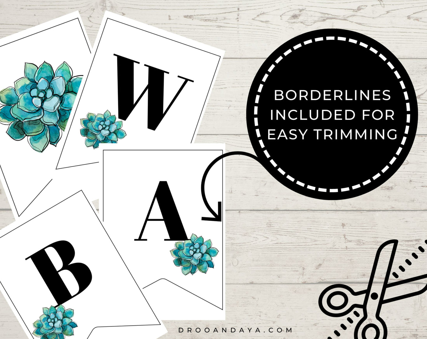 Succulent Welcome Baby Printable Baby Shower Banner