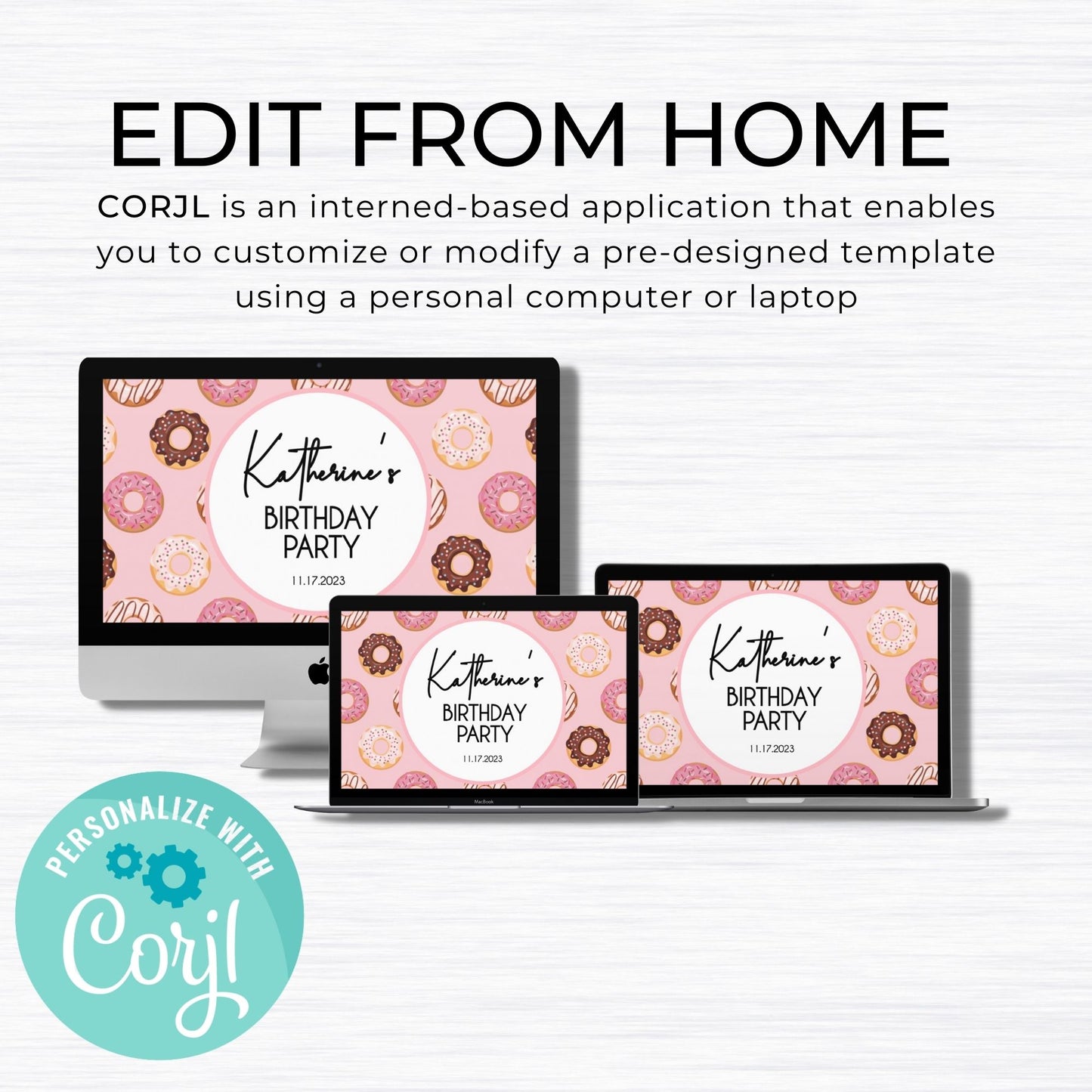 Donut Water Bottle Label Template