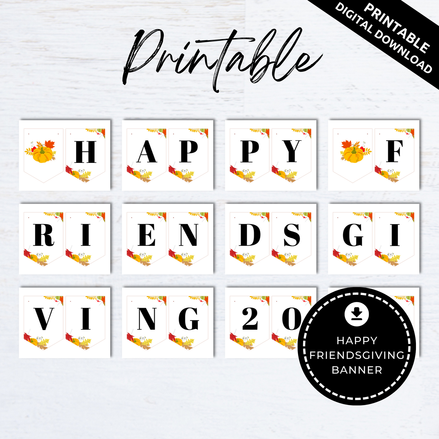 Happy Friendsgiving Banner 2022 Printable
