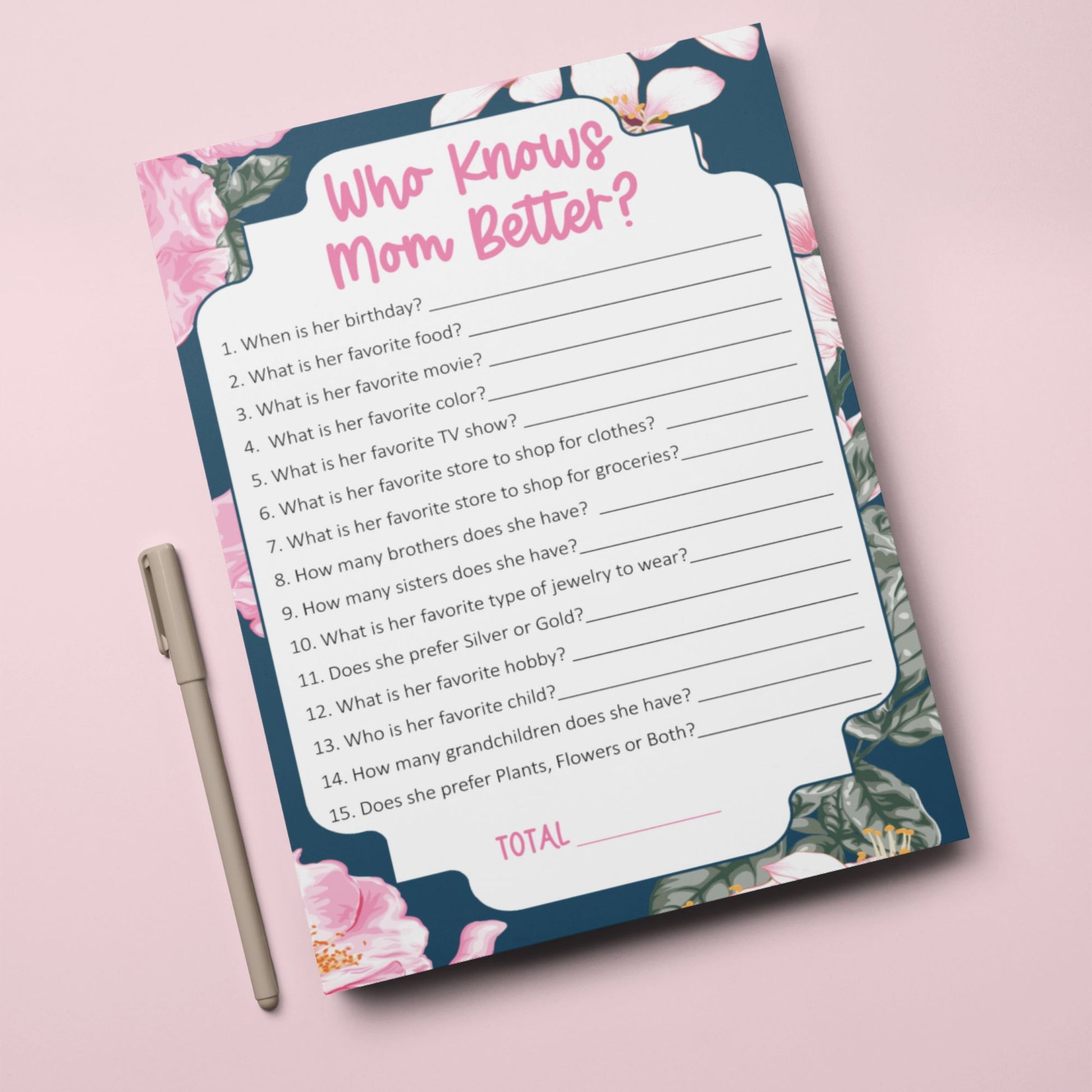 Printable Mother's Day Bundle Banner and Family Game