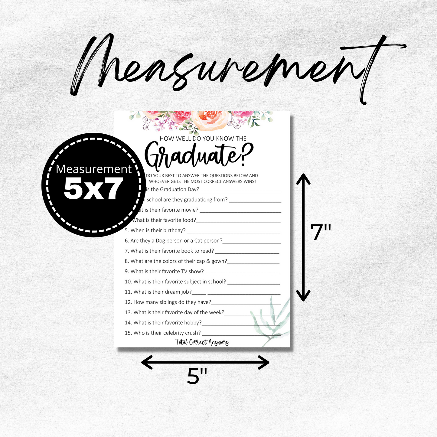 Class of 2023 Graduation Party Game Printable - How Well Do You Know the Graduate