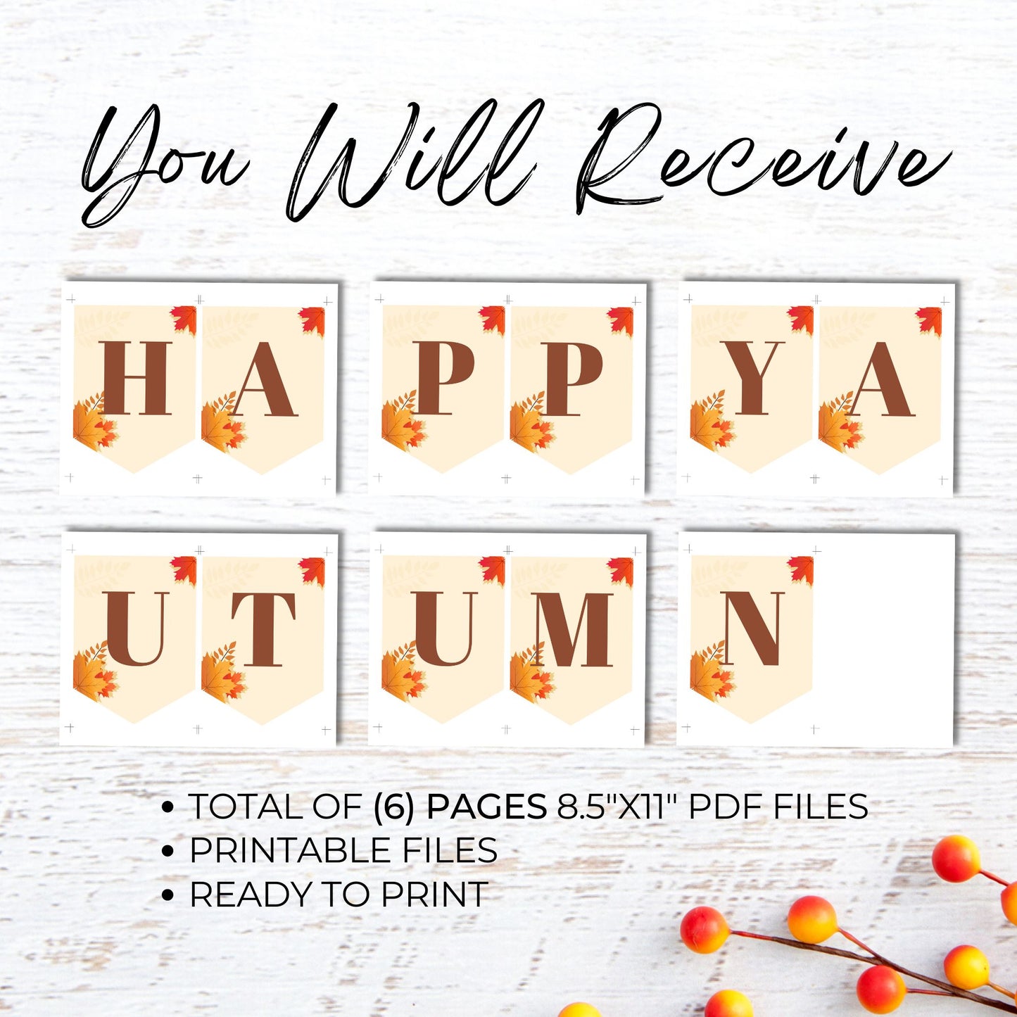 Hello Autumn Printable Banner - PDF