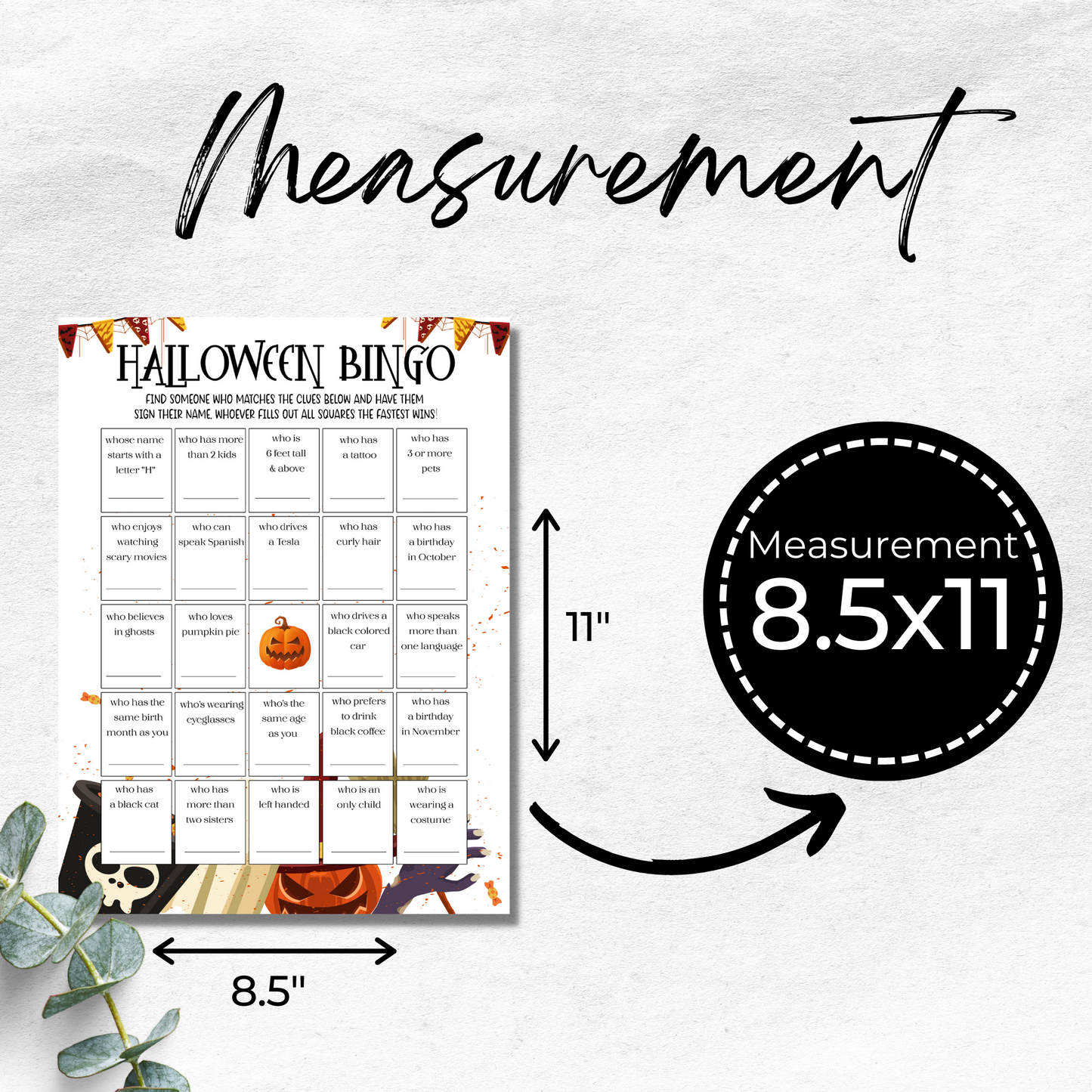Halloween Bingo Game Printable