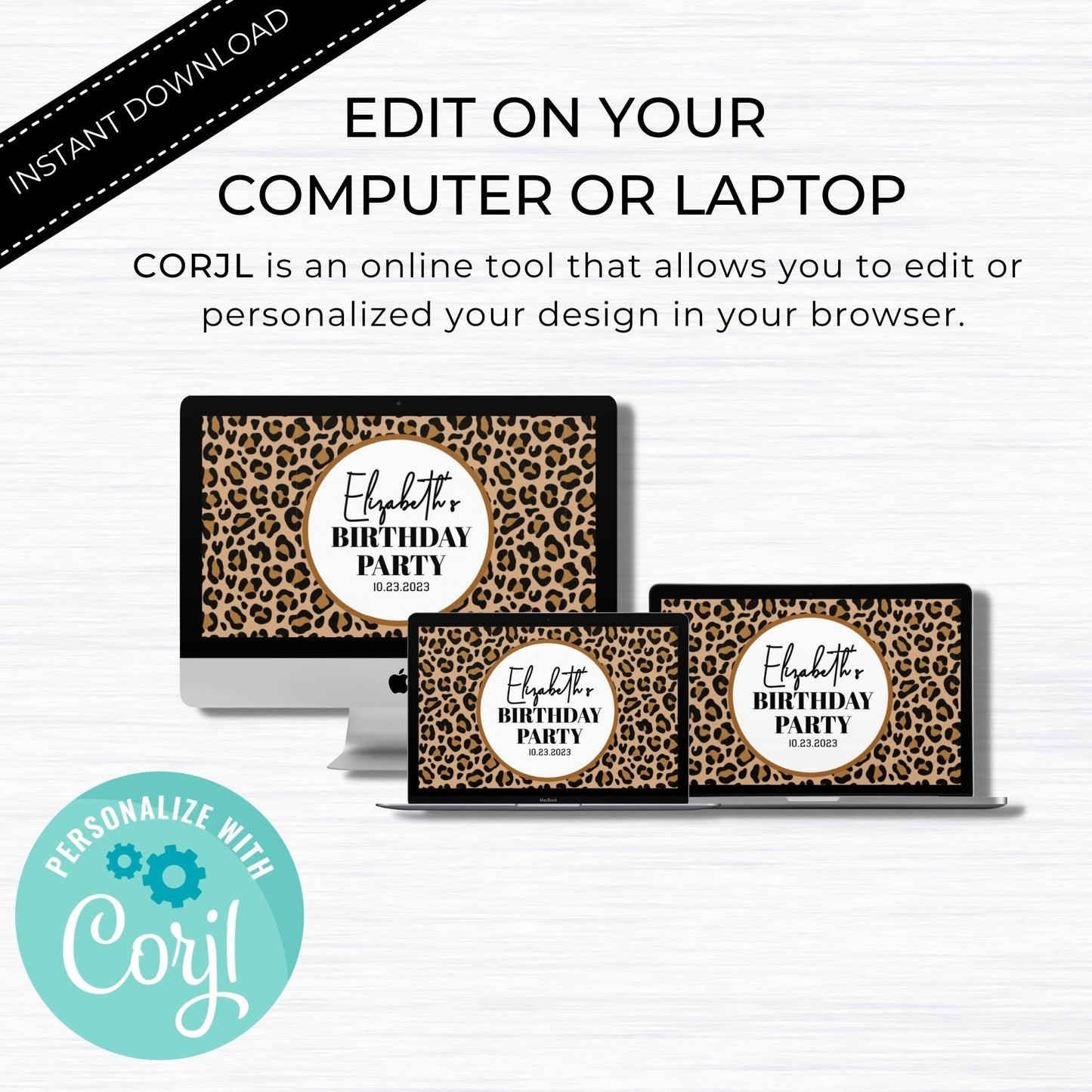 Leopard Theme Water Bottle Label Template