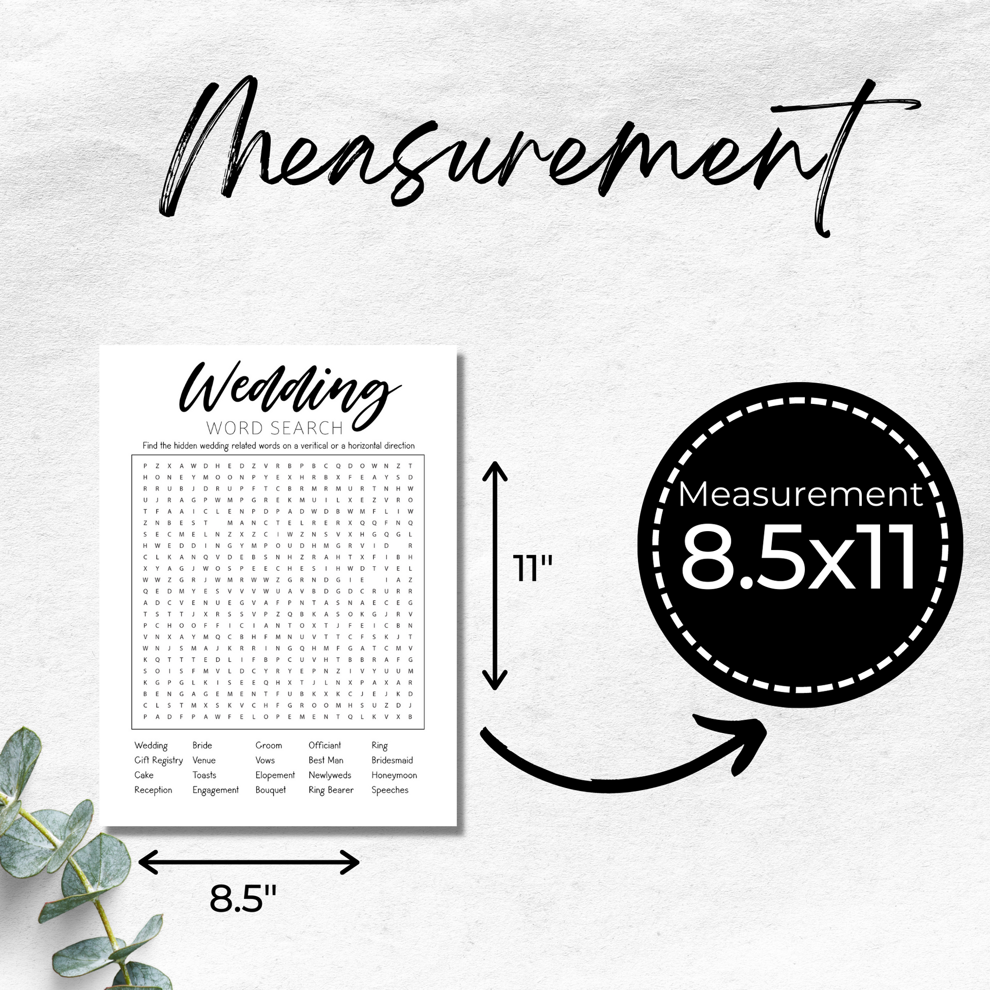 Wedding Word Search Printable Wedding Game - Minimalist