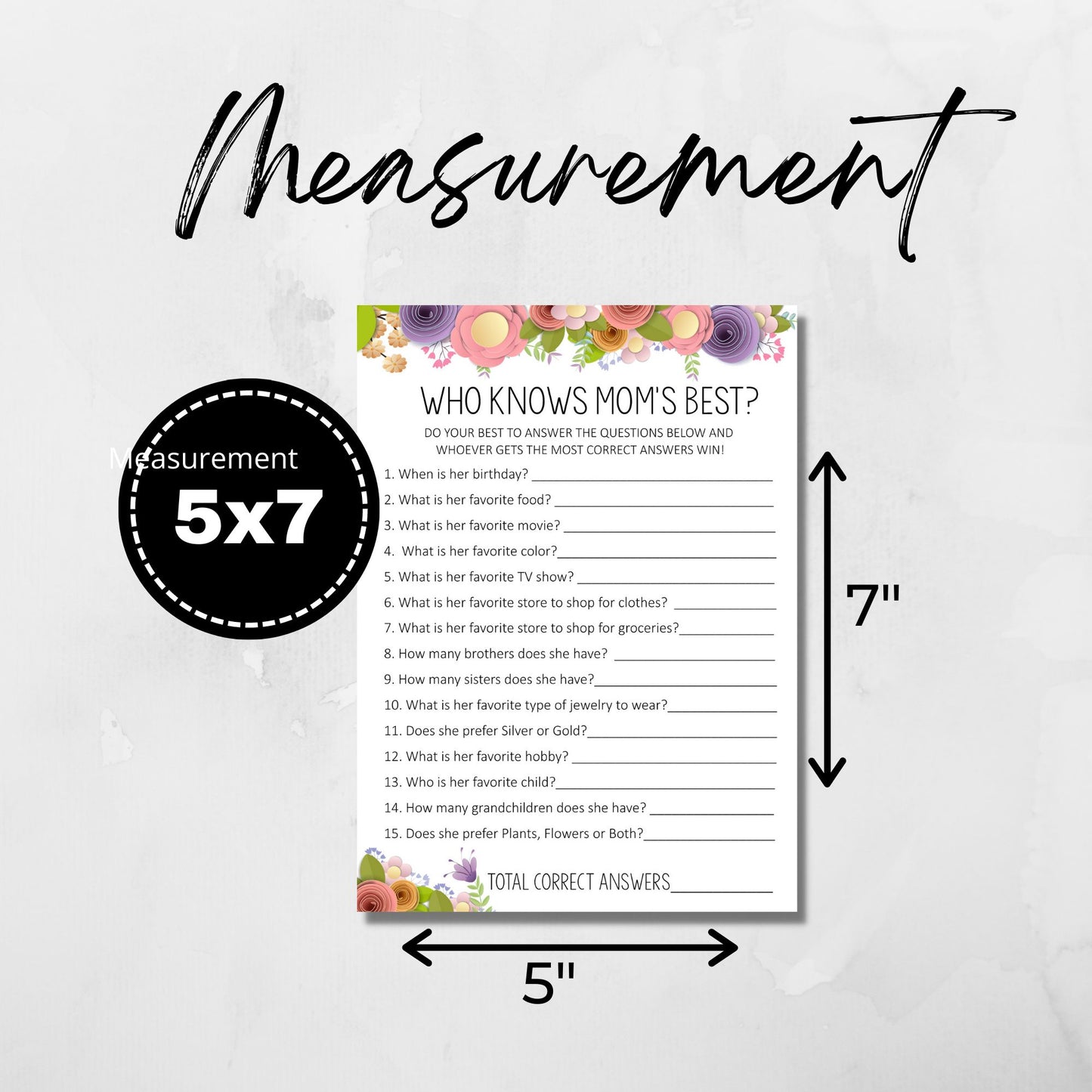Who Knows Mom's Best - Mothers Day Game Activity