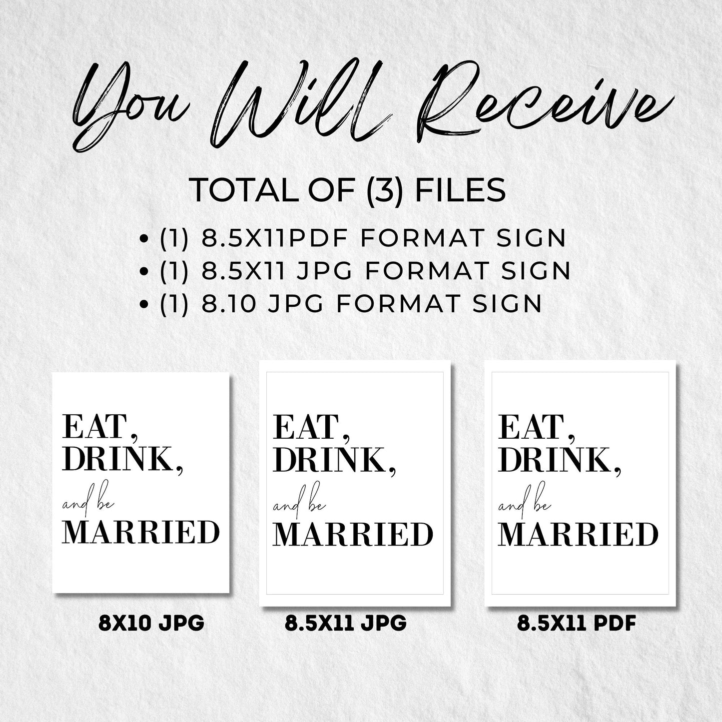 Eat, Drink and Be Married Sign