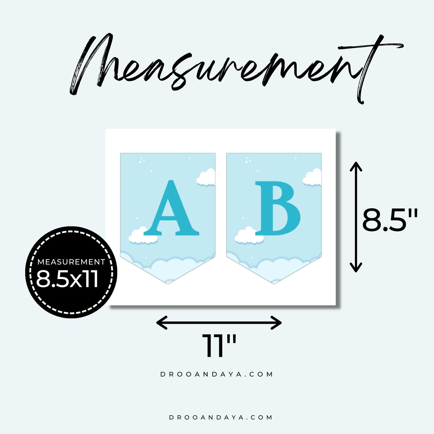 Baby Shower Printable Banner - Blue Hot Air Balloon