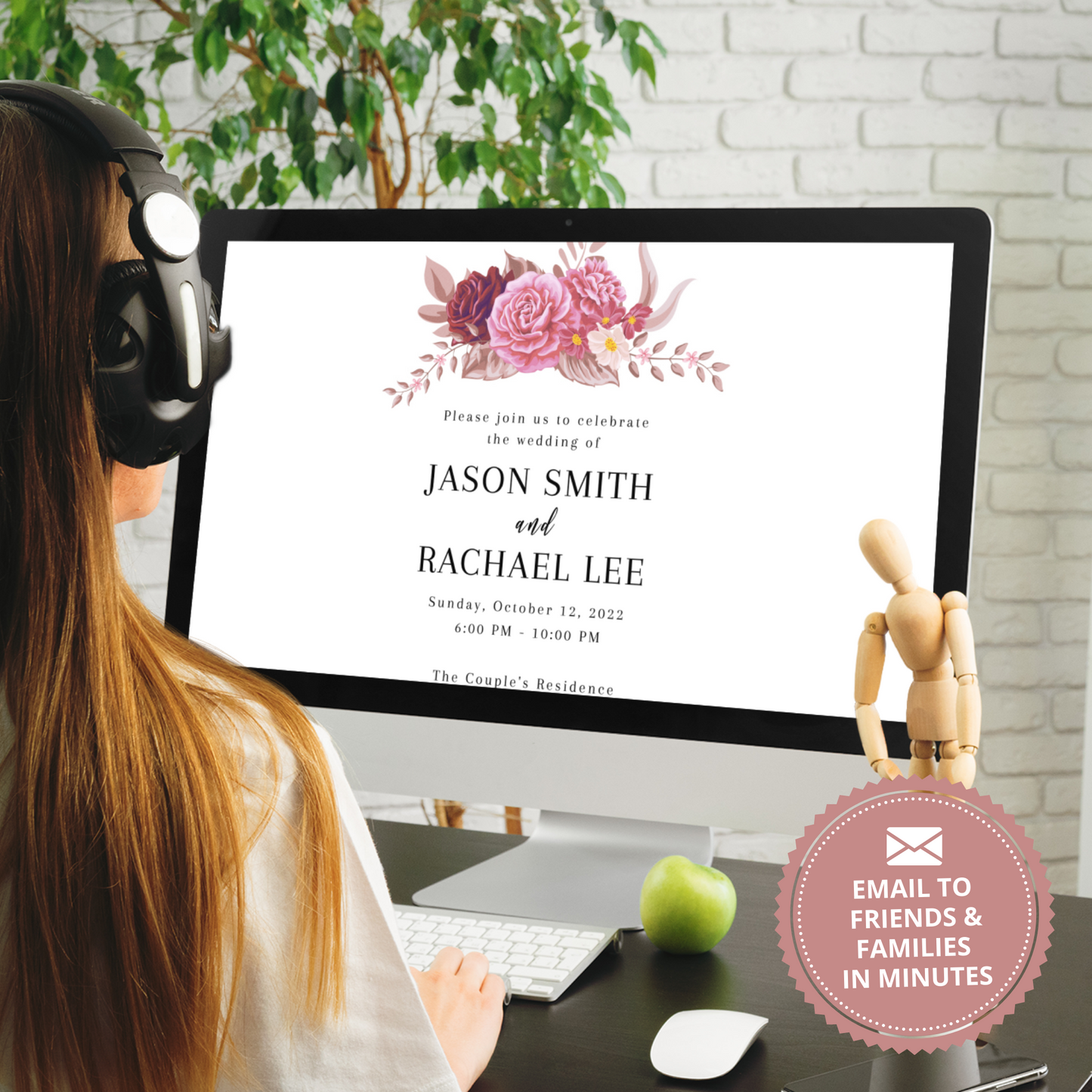 Wedding Invitation Template - Printable - Floral