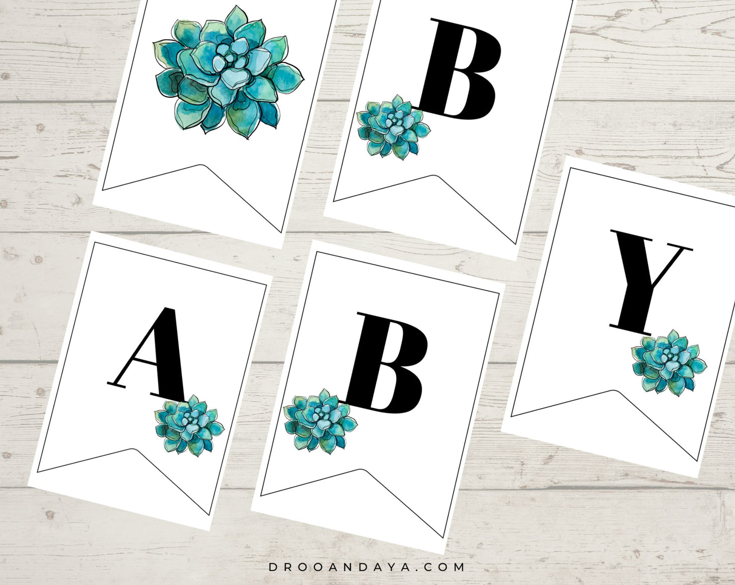 Succulent Welcome Baby Printable Baby Shower Banner