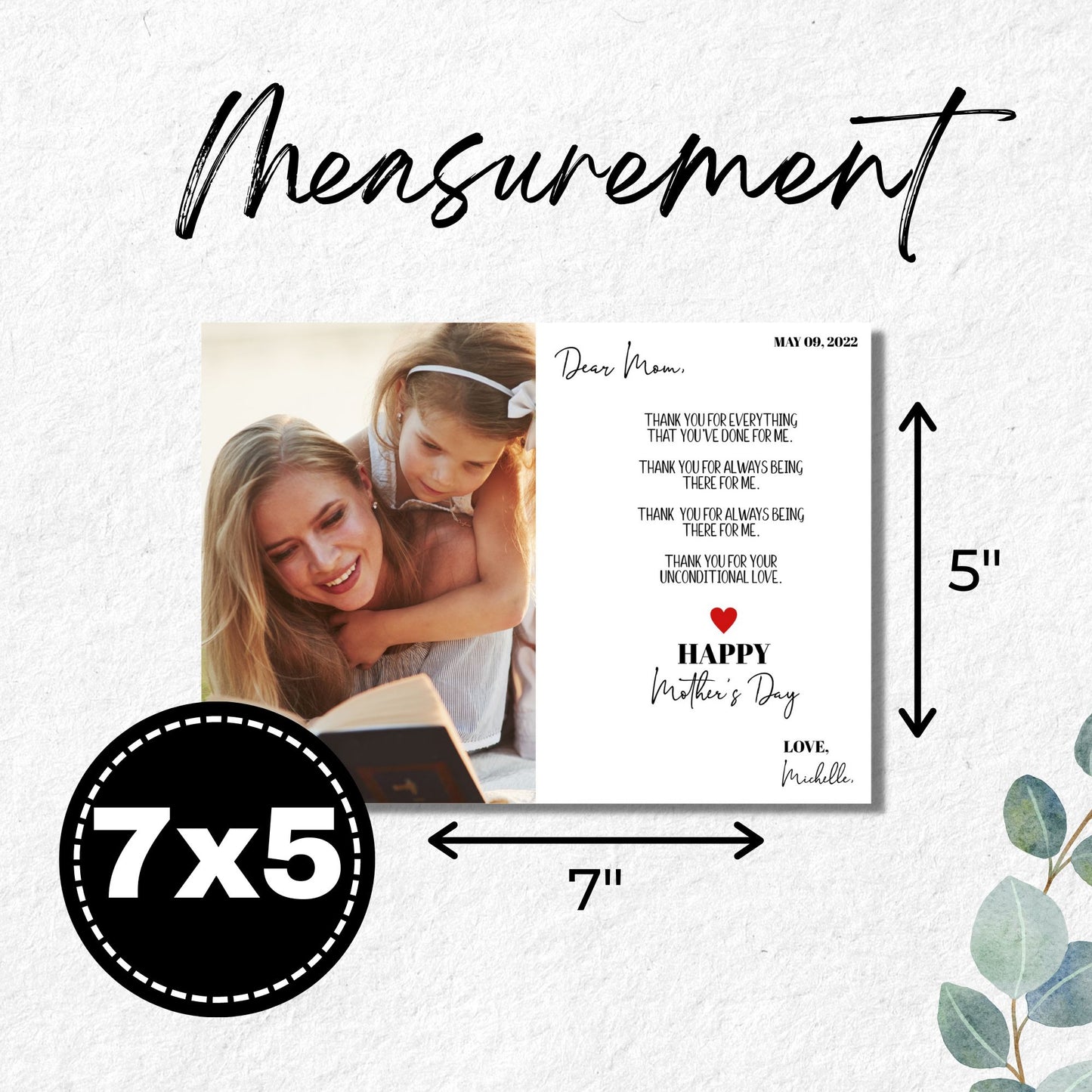 Mothers Day Flat Card Template Printable