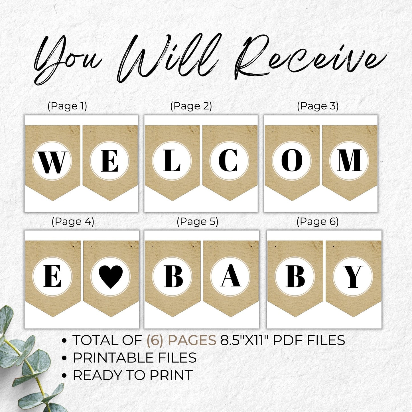Welcome Baby - Baby Shower Printable Banner