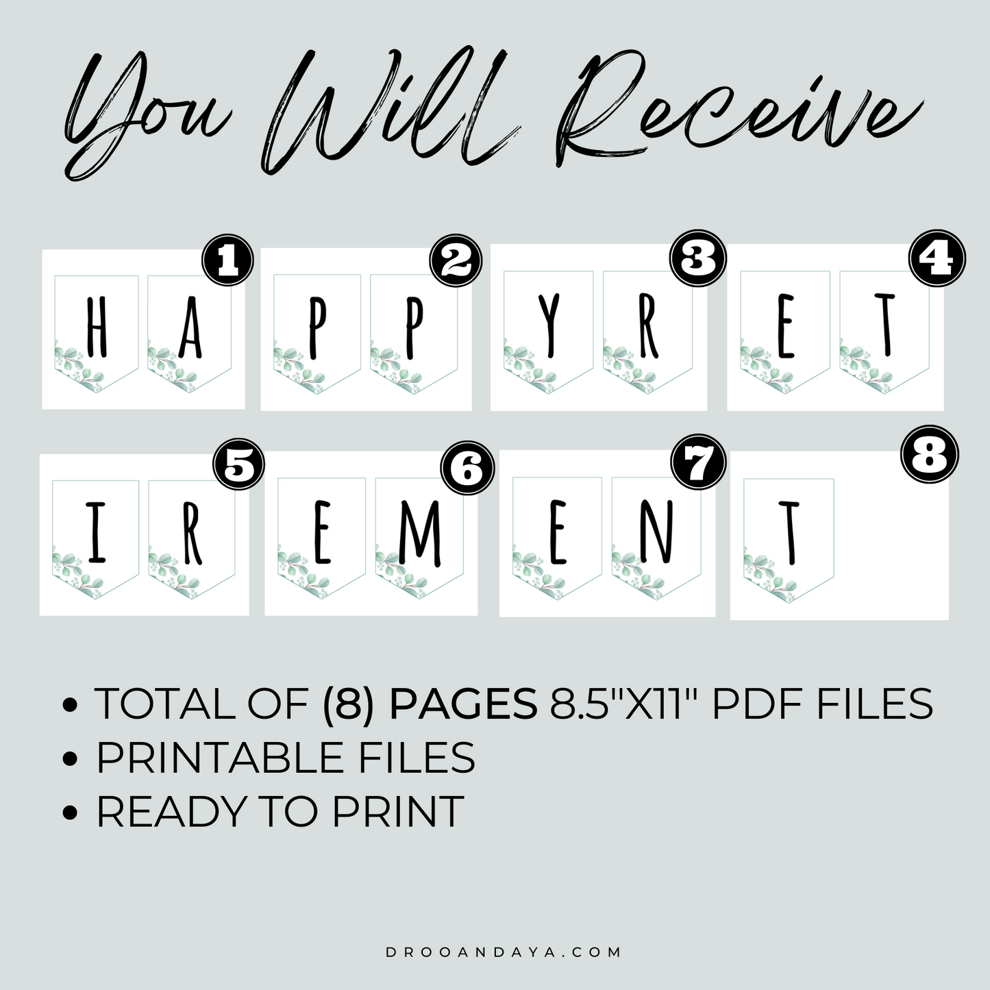 Retirement Party Printable Happy Retirement Banner - Droo & Aya