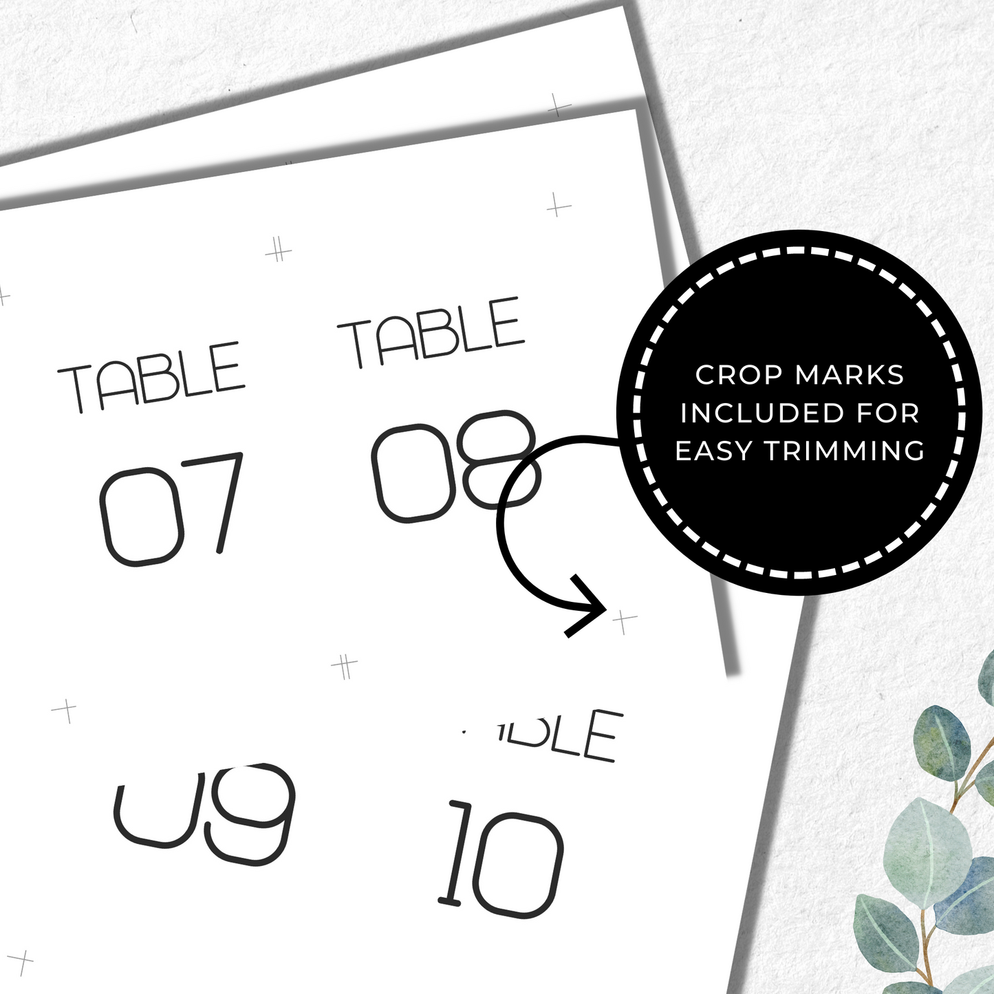 Wedding Table Numbers Printable - Table 1-25
