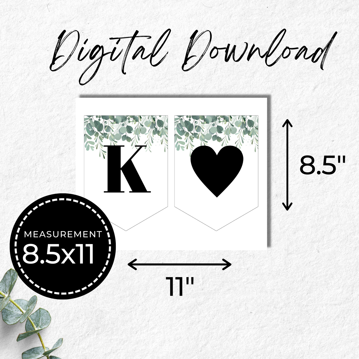 Thank you Banner Printable - Eucalyptus