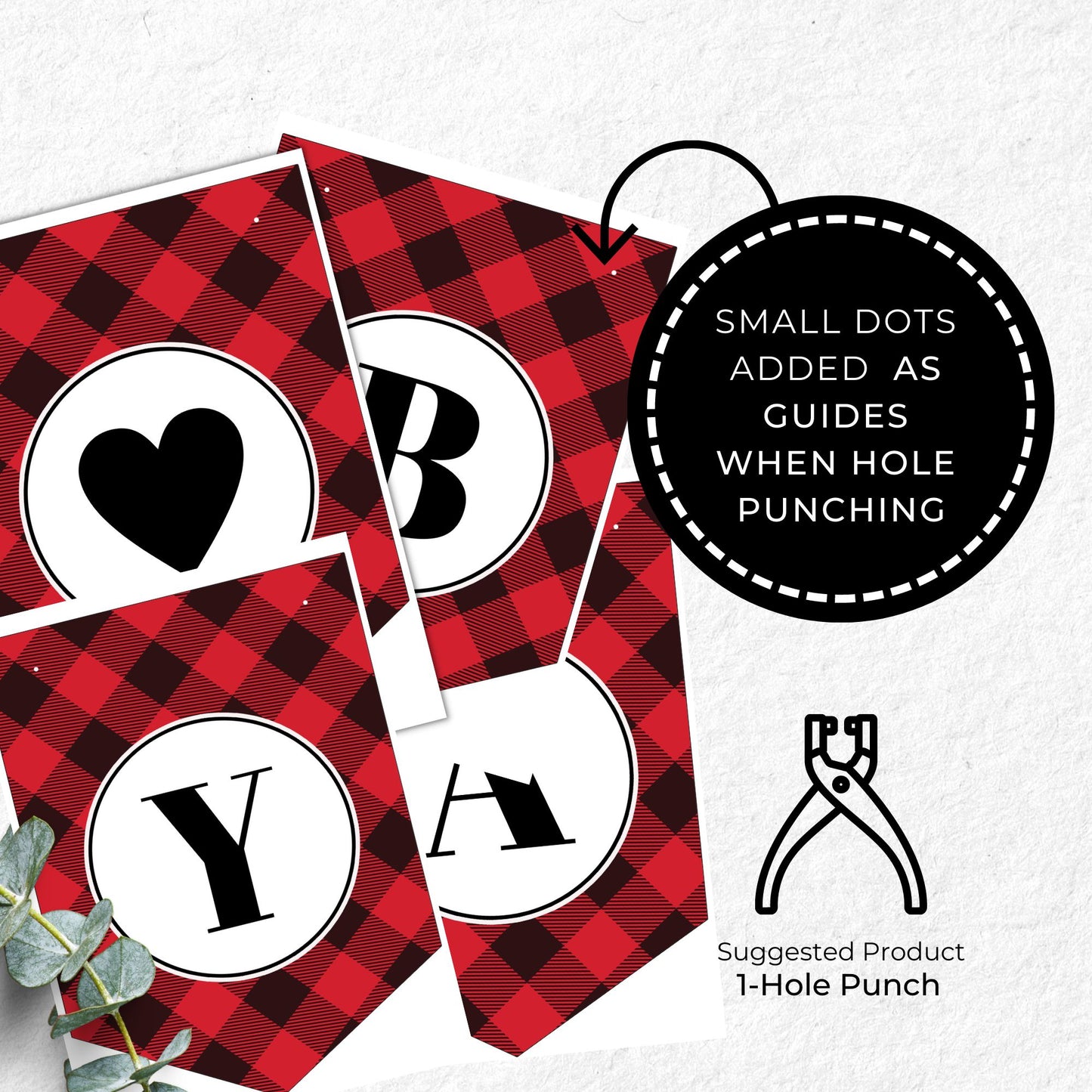 Buffalo Plaid Printable Welcome Baby Banner