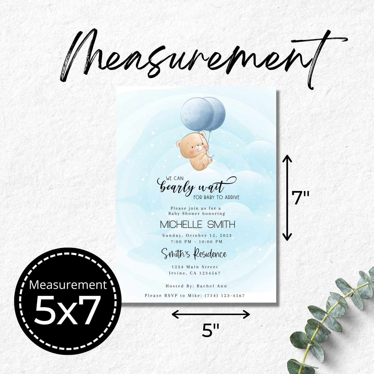 We Can Bearly Wait Baby Shower Invitation Template