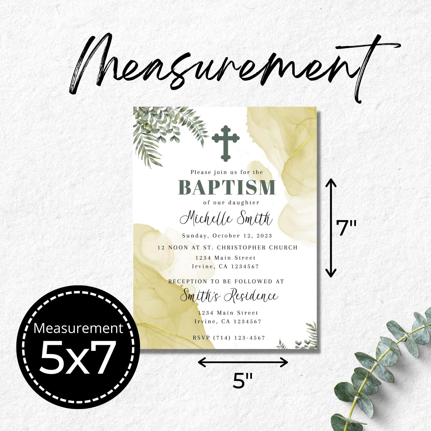 Baptism Invitation Template for a Girl