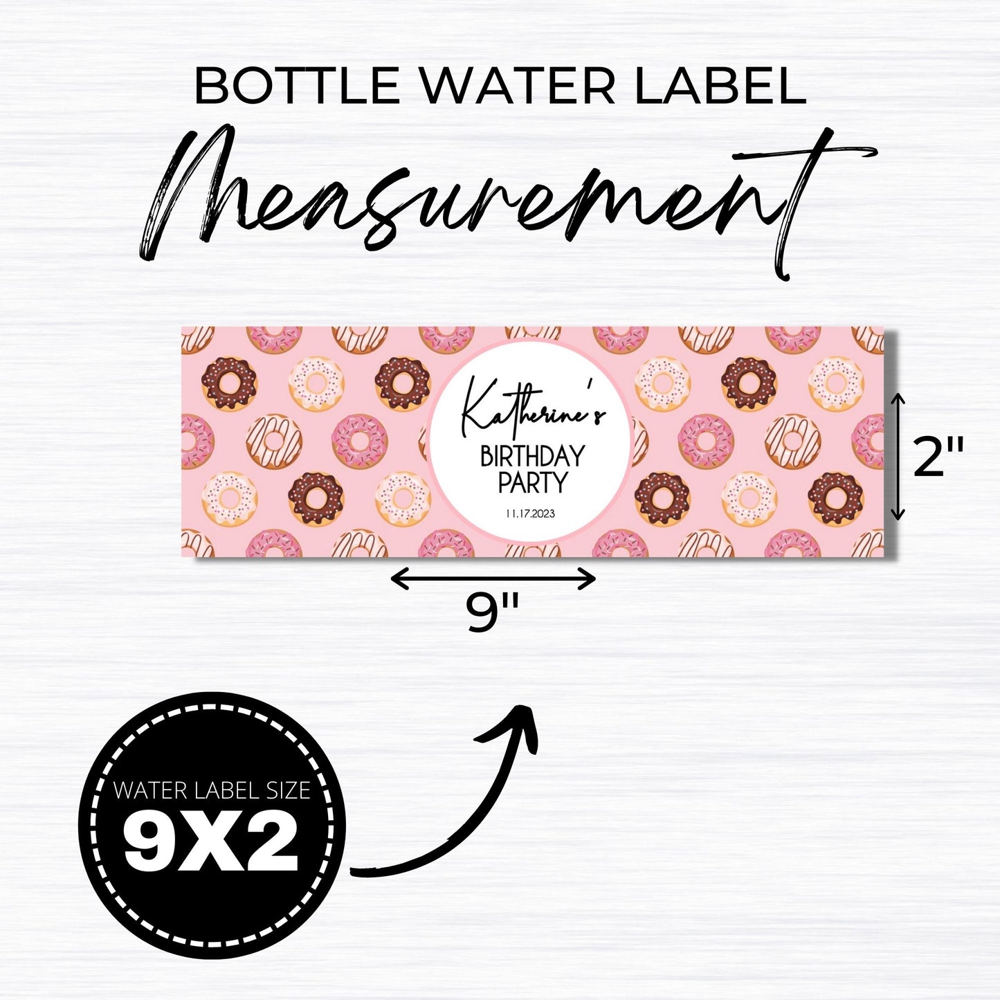 Donut Water Bottle Label Template