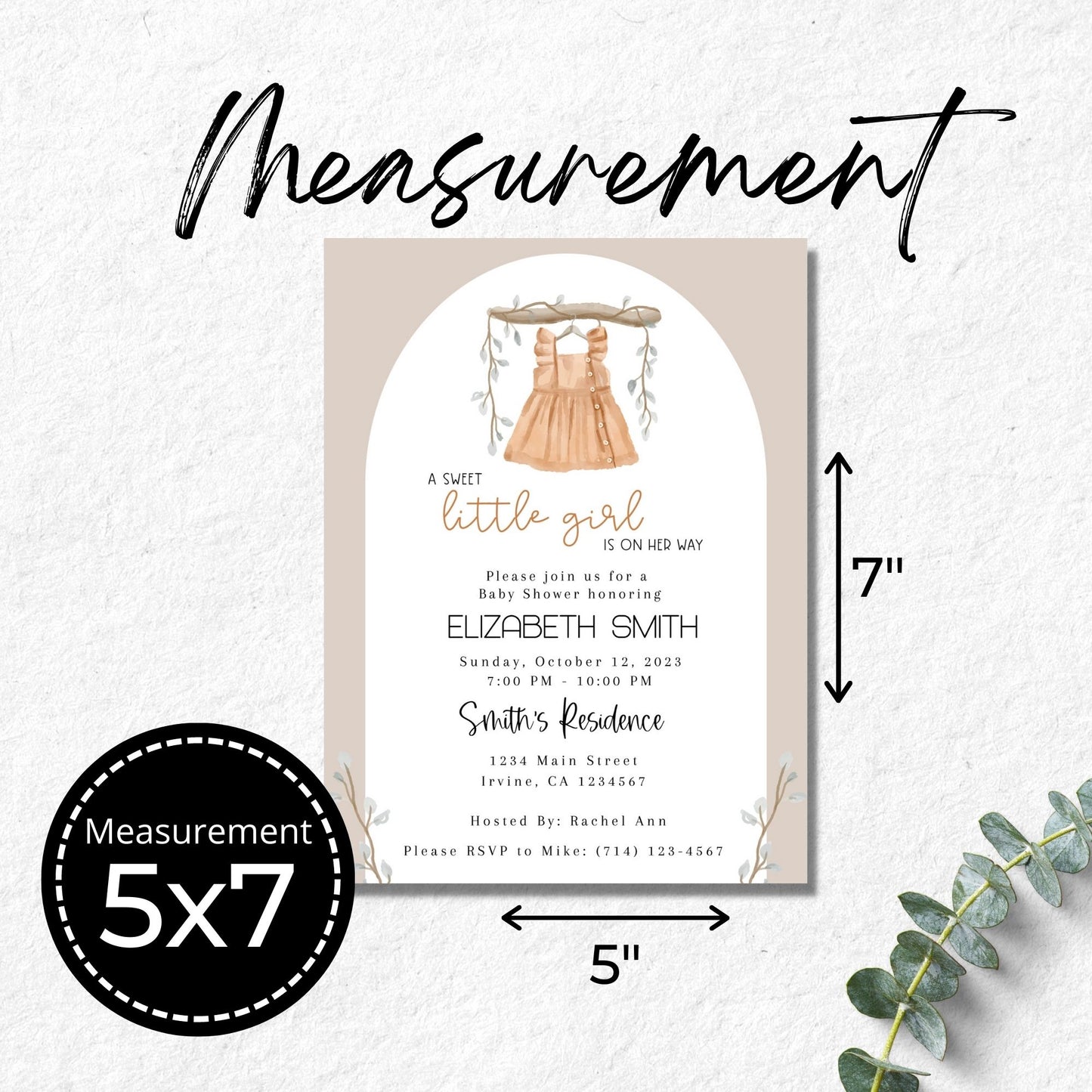 A Sweet Little Girl is On Her Way Baby Shower Invitation Template