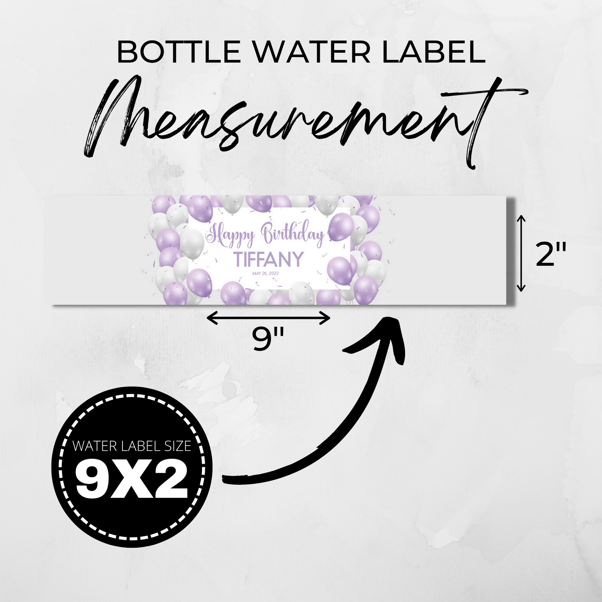 Bottled Water Template - Purple