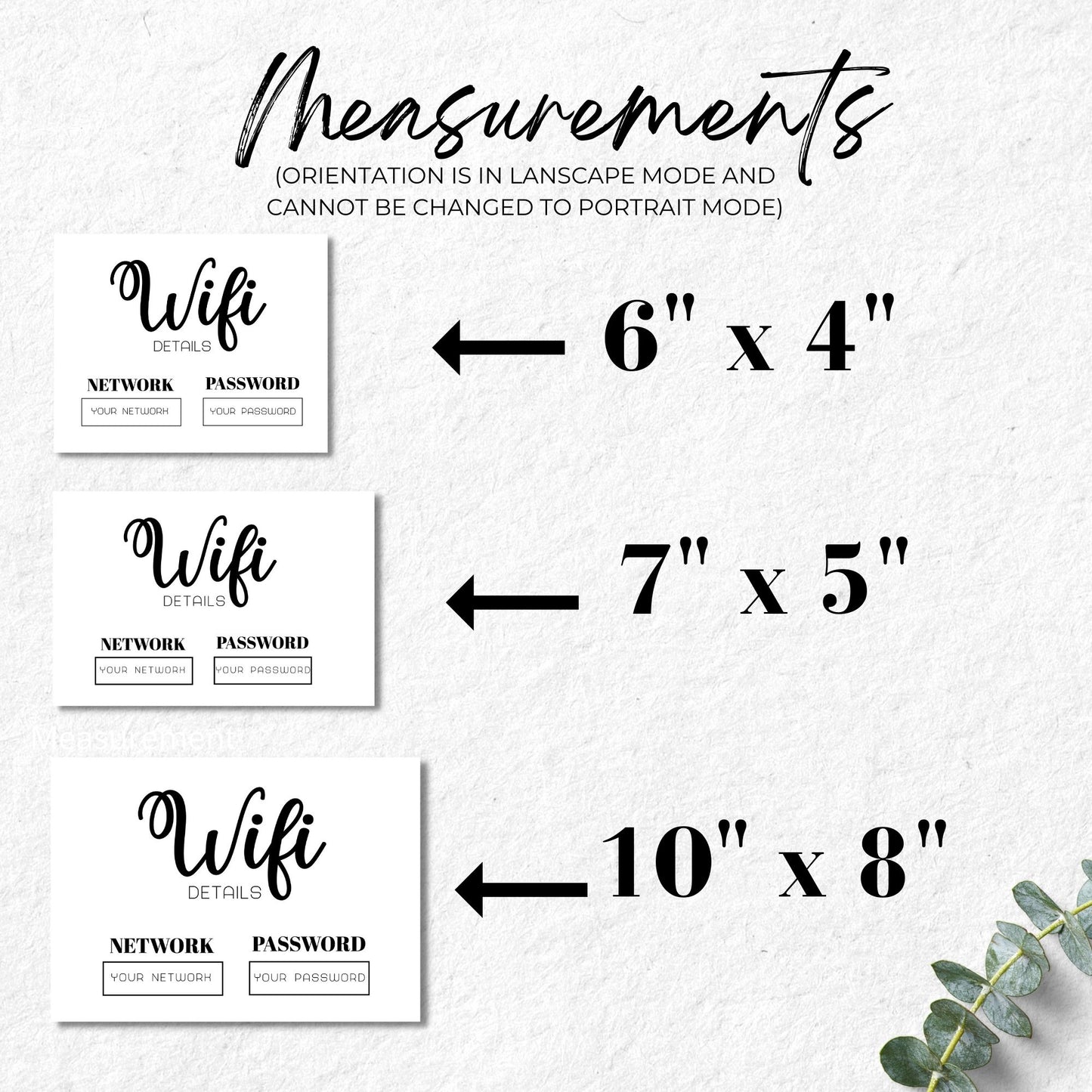 Wifi Password Sign Template