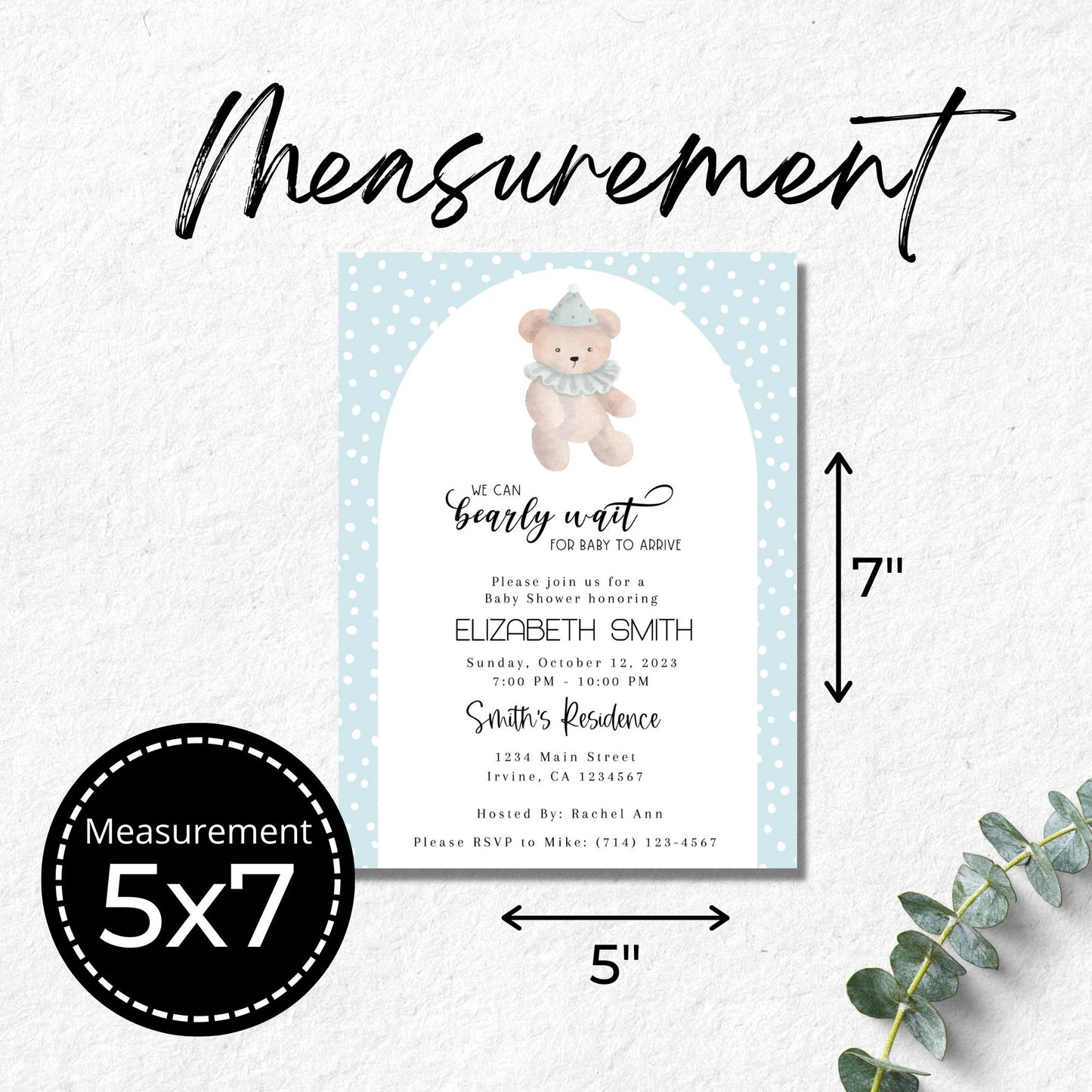 We Can Bearly Wait Baby Shower Invitation Template
