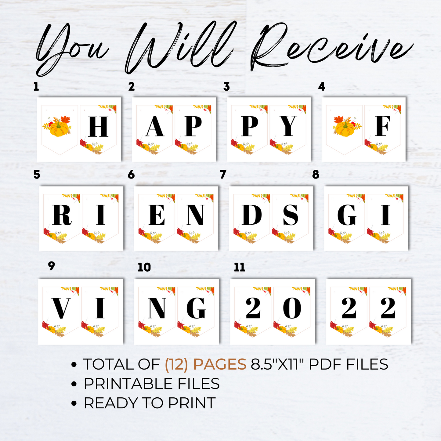 Happy Friendsgiving Banner 2022 Printable