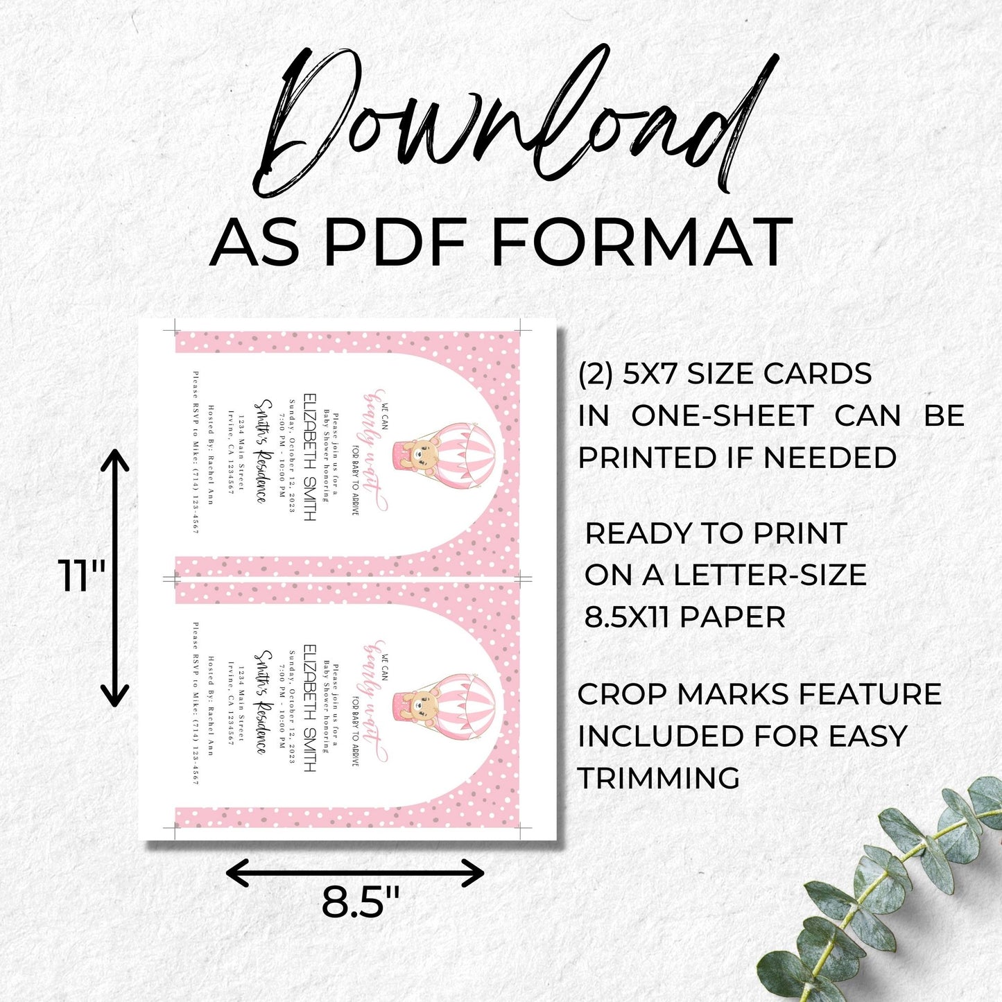 We Can Bearly Wait Baby Shower Invitation Template