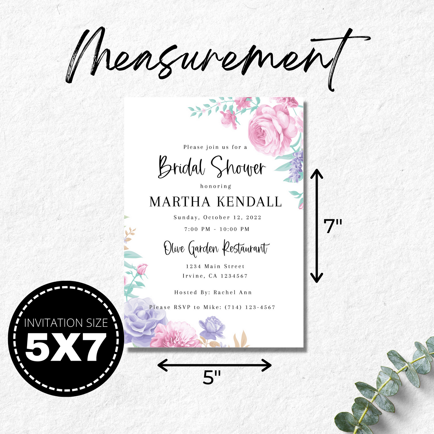 Bridal Shower Template Floral - Printable