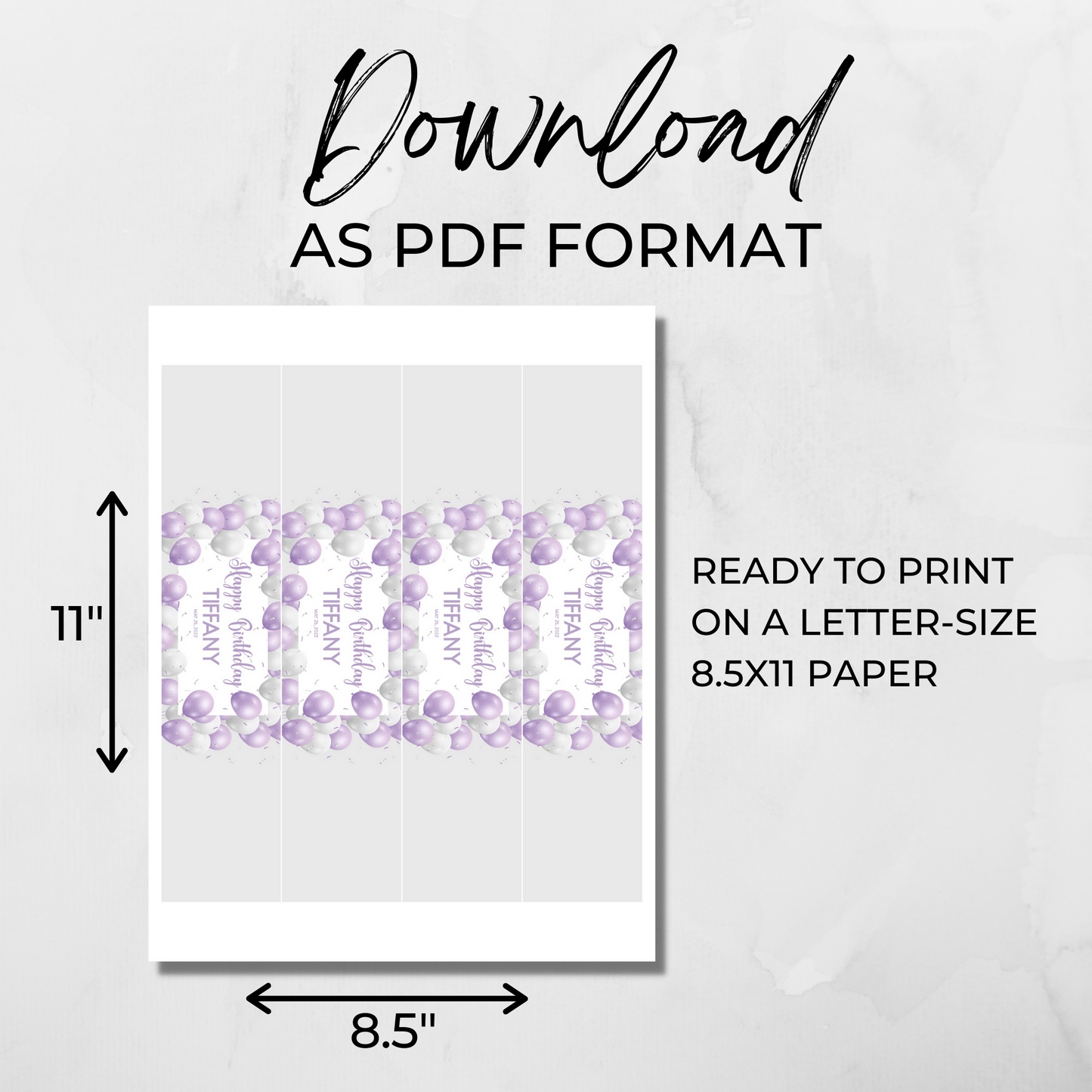 Bottled Water Template - Purple