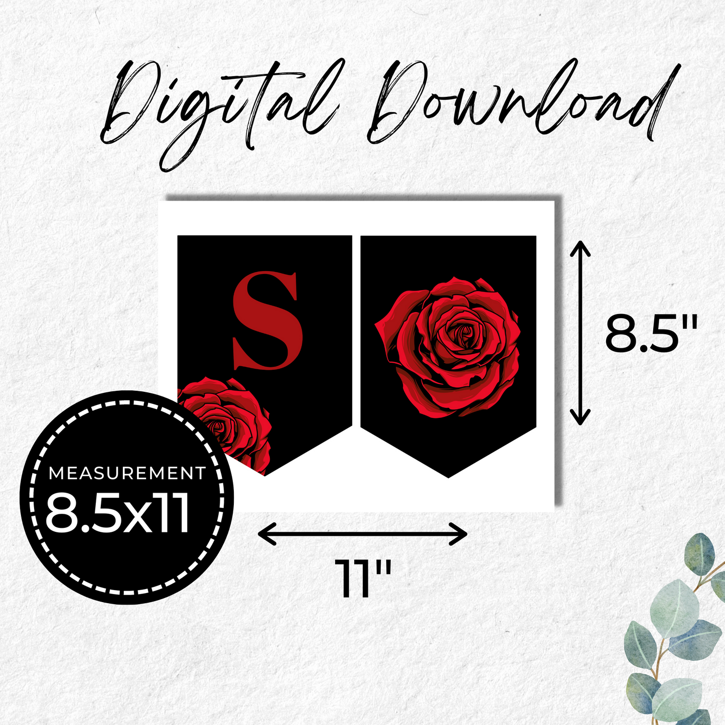 Mr and Mrs Wedding Banner Printable - Black and Red
