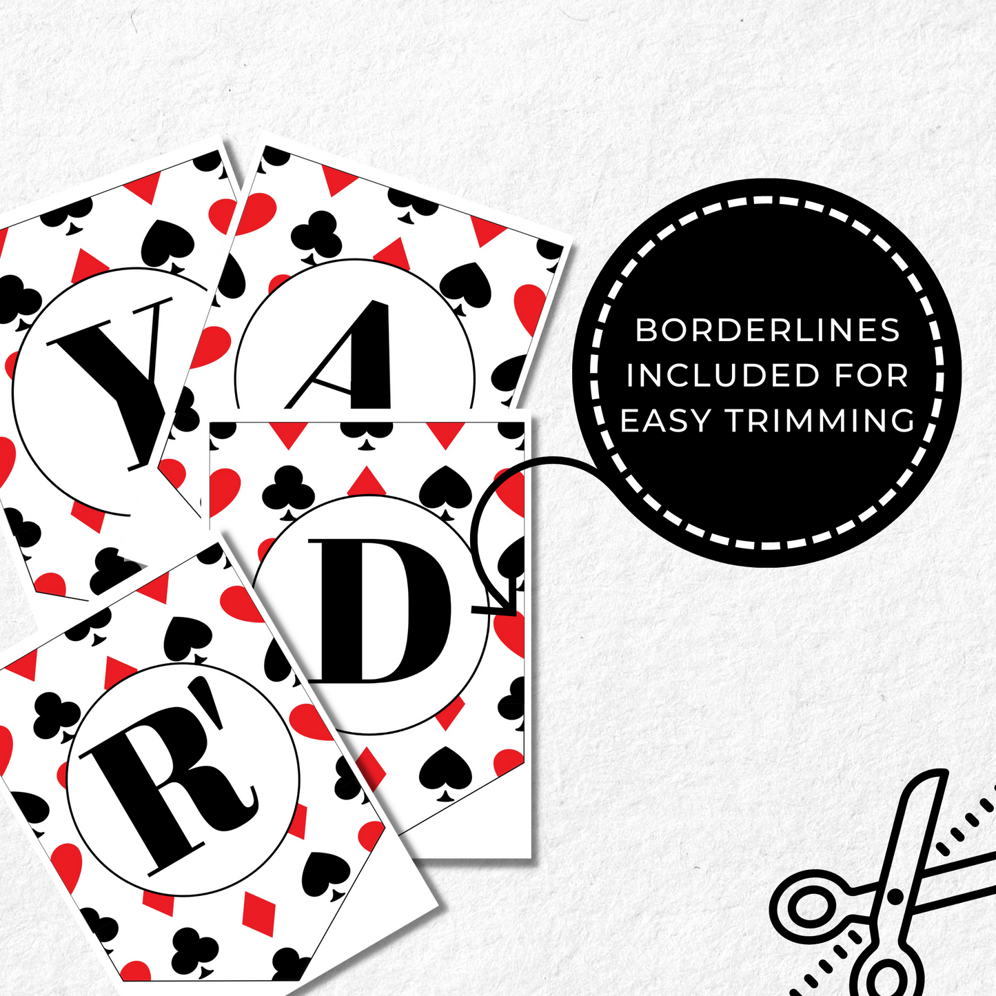 Happy Father's Day Daddy Printable Banner - Casino Theme