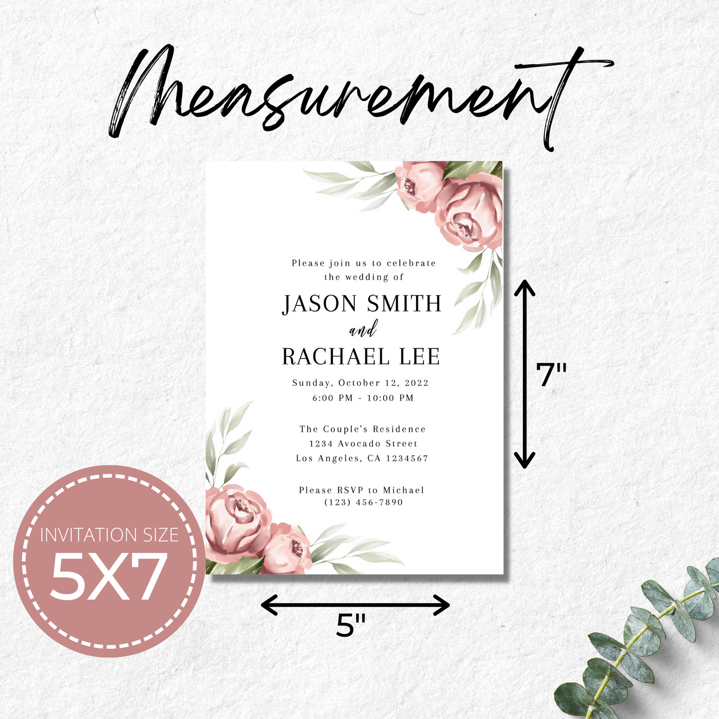 Floral Wedding Editable Invitation Template