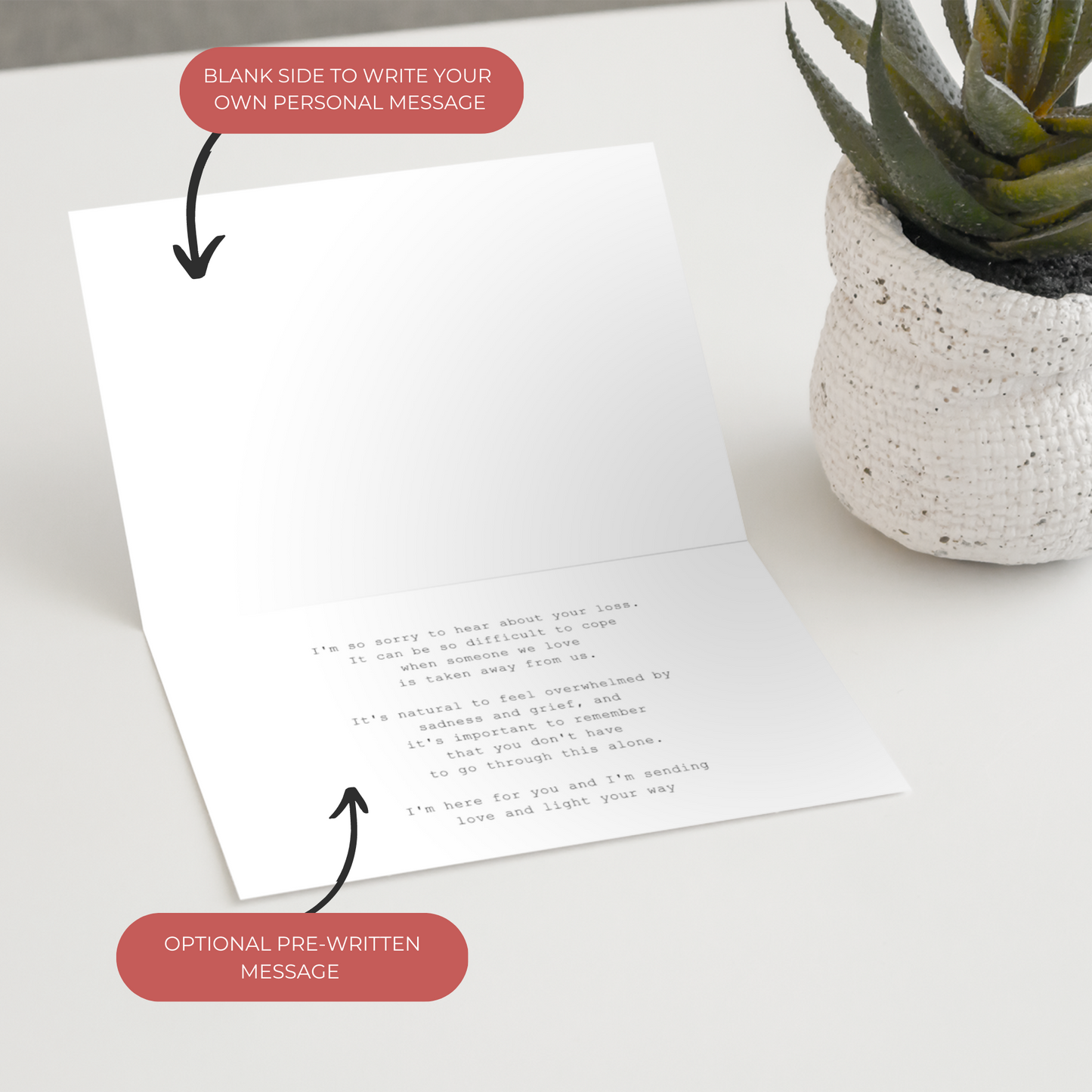 Condolence Card for Coworker or a Friend