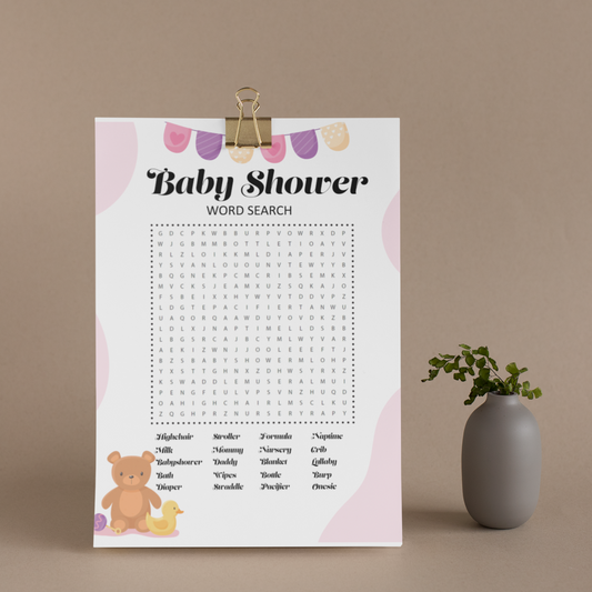 Word Search Baby Shower Game Printable