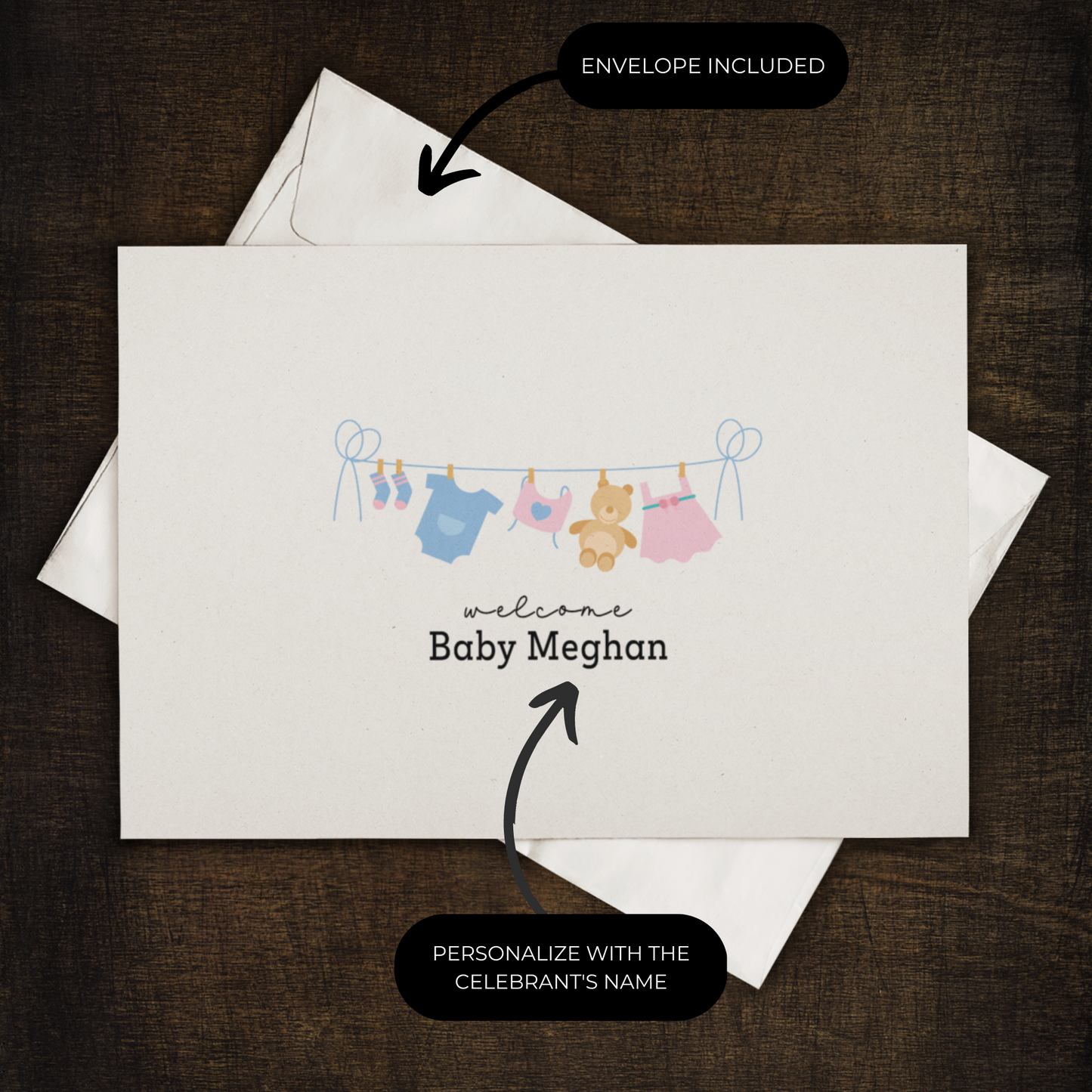 Baby Shower Greeting Card - Personalized