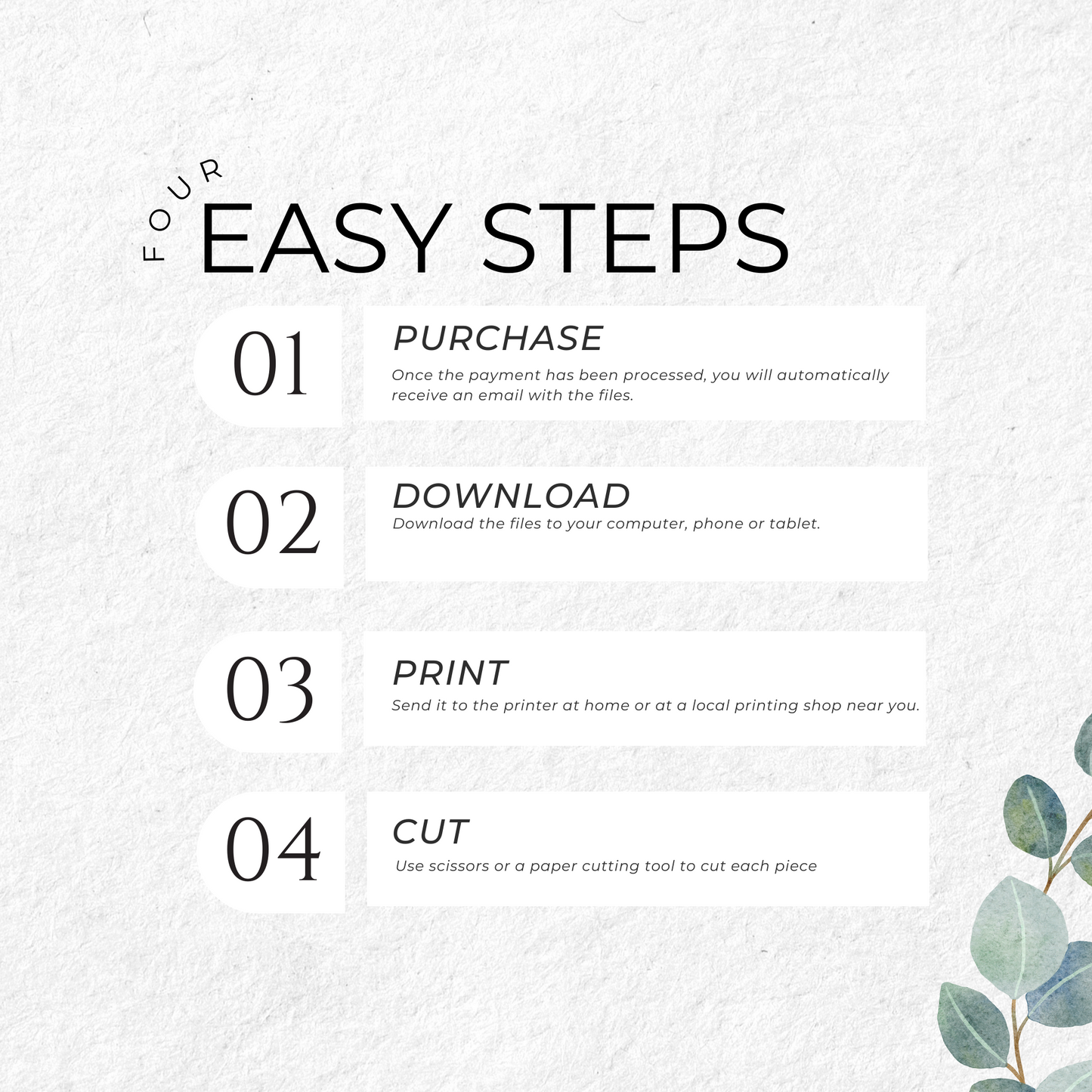 Eucalyptus Wedding Table Numbers Printable - Table 1-25