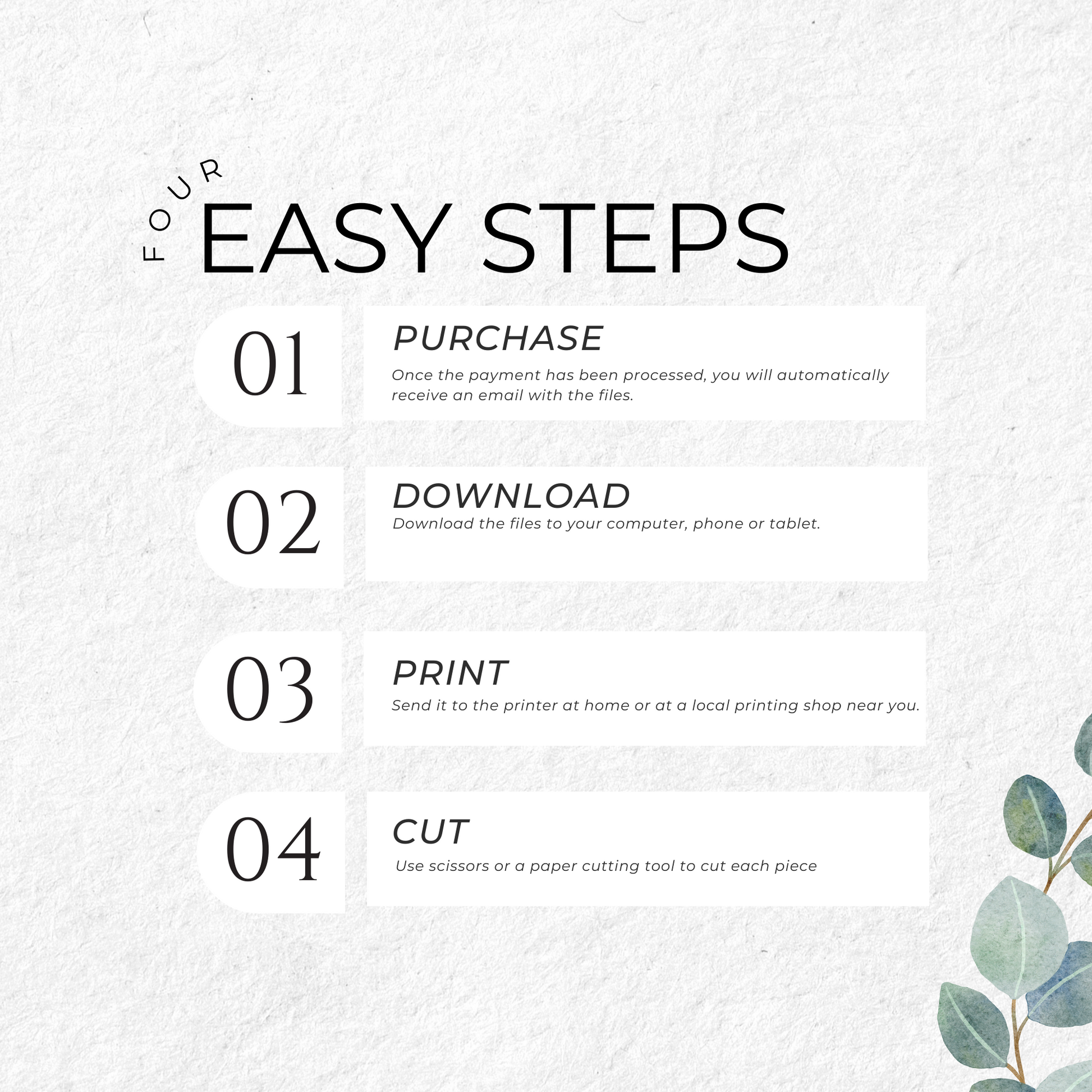 Eucalyptus Wedding Table Numbers Printable - Table 1-25