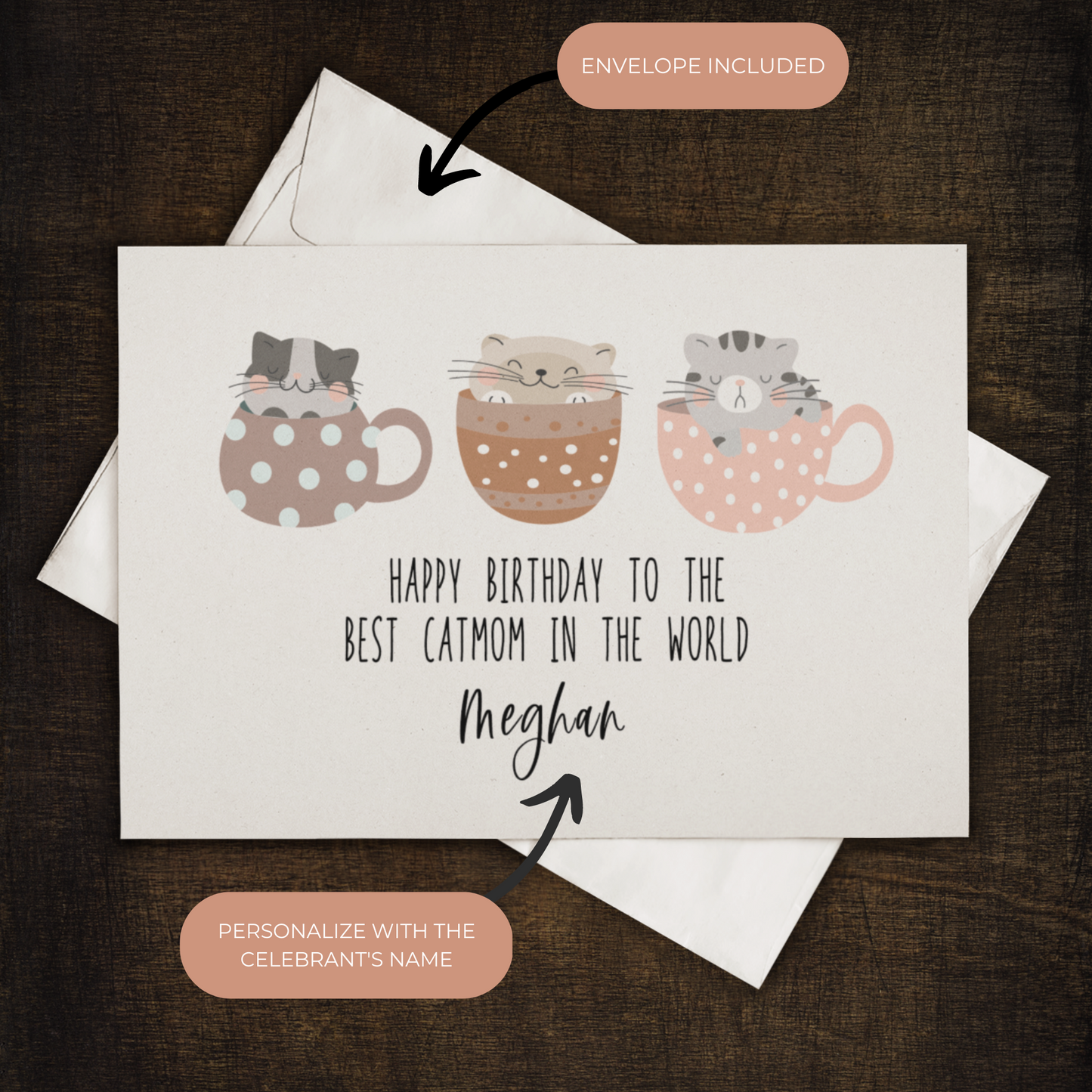 Cat Mom Birthday Greeting Card