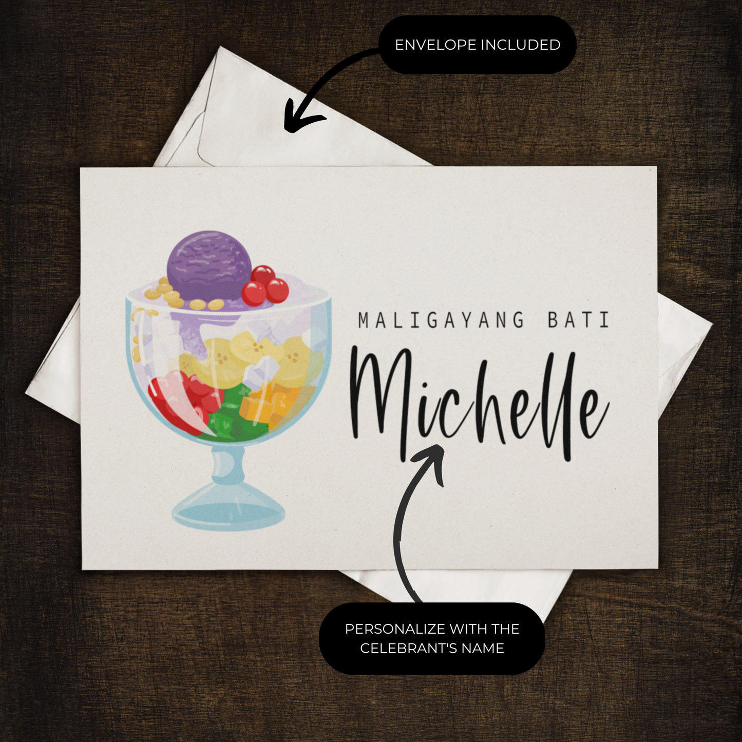 Halo Halo Filipino Personalized Happy Birthday Greeting Card