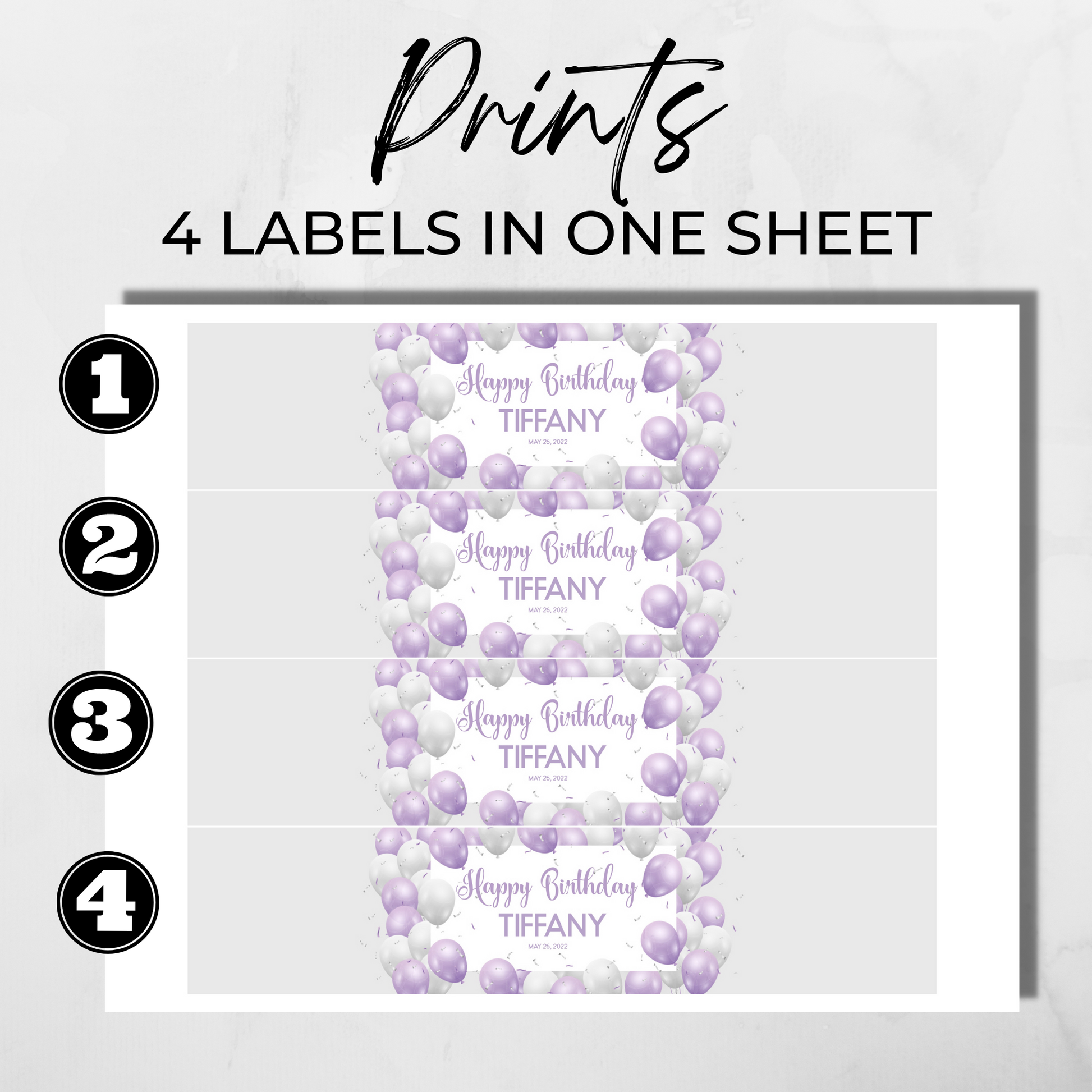 Bottled Water Template - Purple